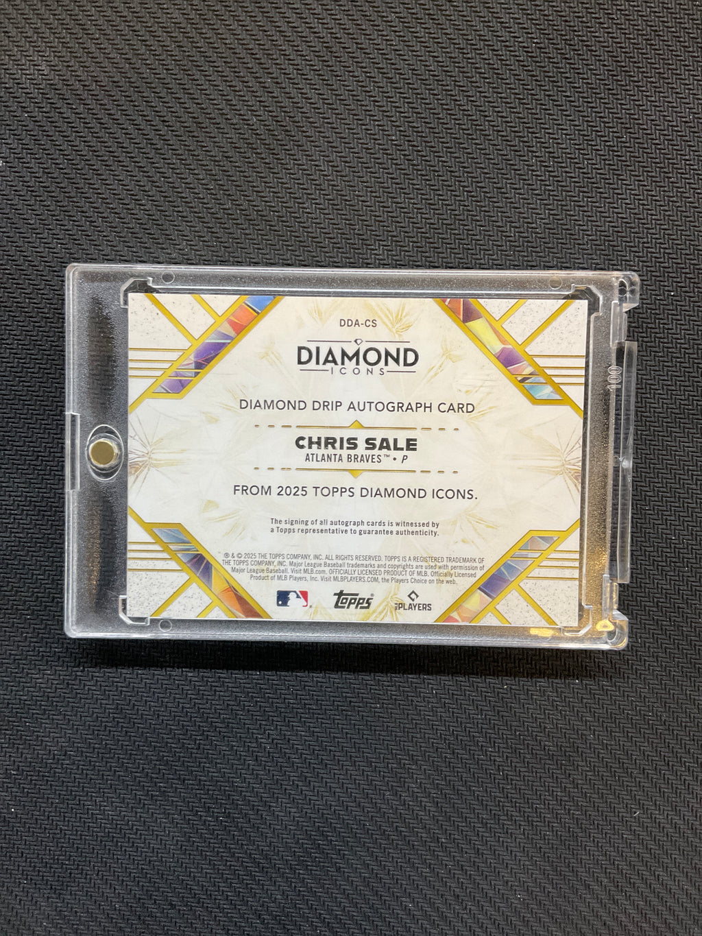 2025 Topps Diamond Icons Chris Sale Auto /25 Braves