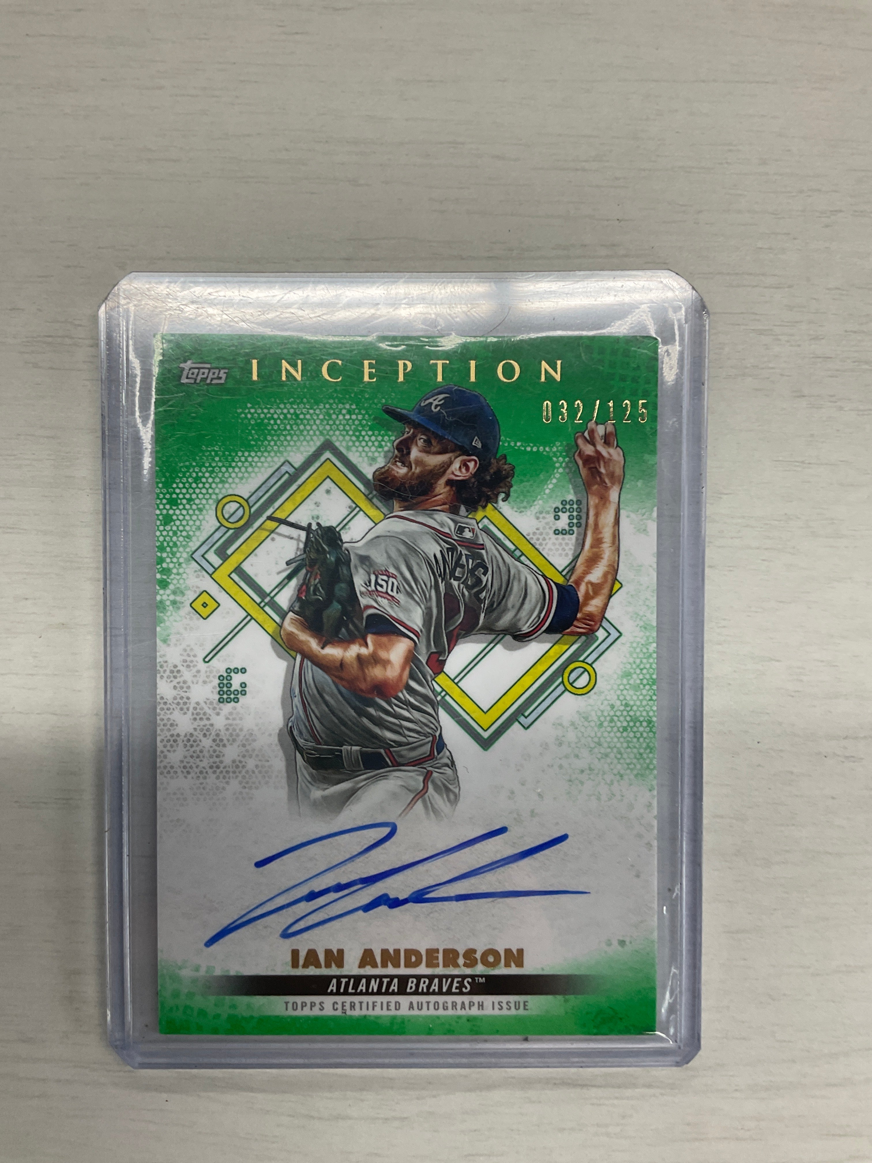 2022 Topps Inception Ian Anderson Green Auto /125 Braves