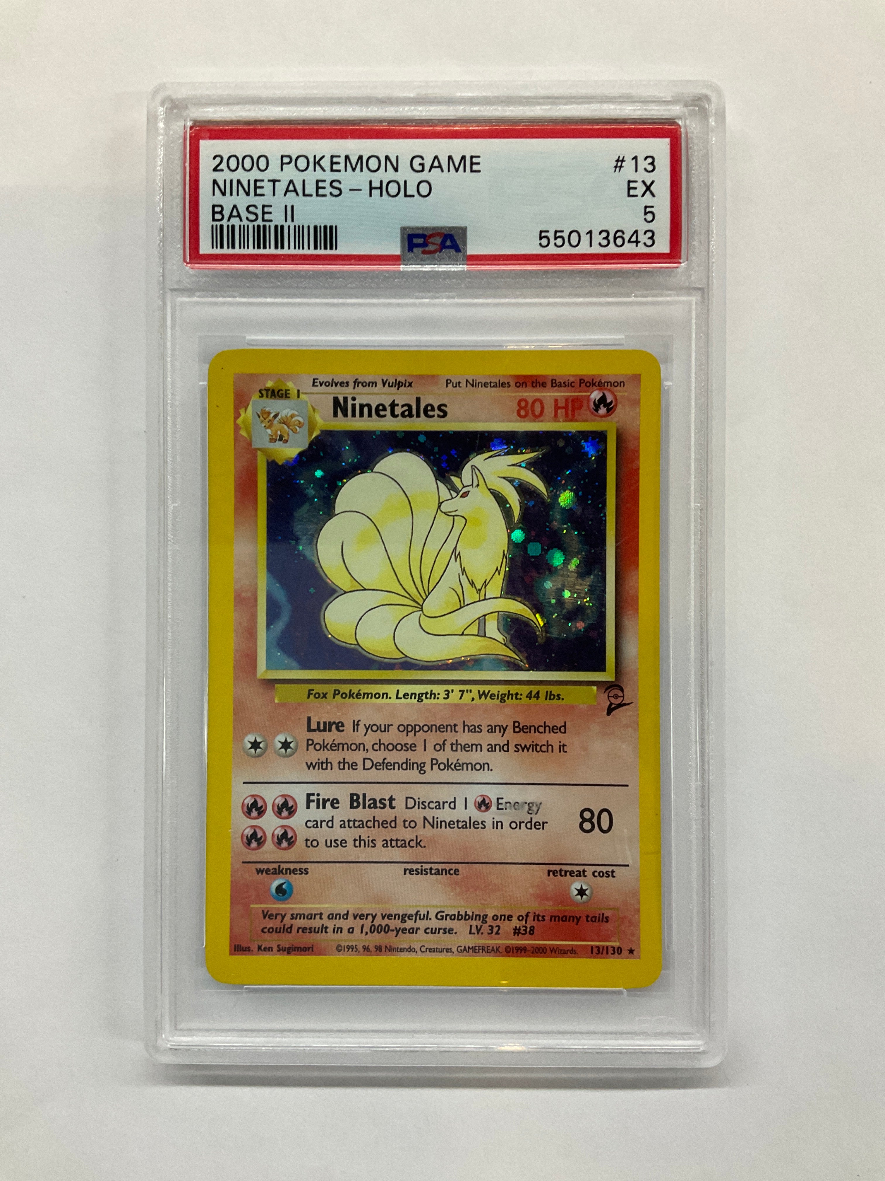 2000 Pokemon Base II Ninetales Holo 13 PSA 5