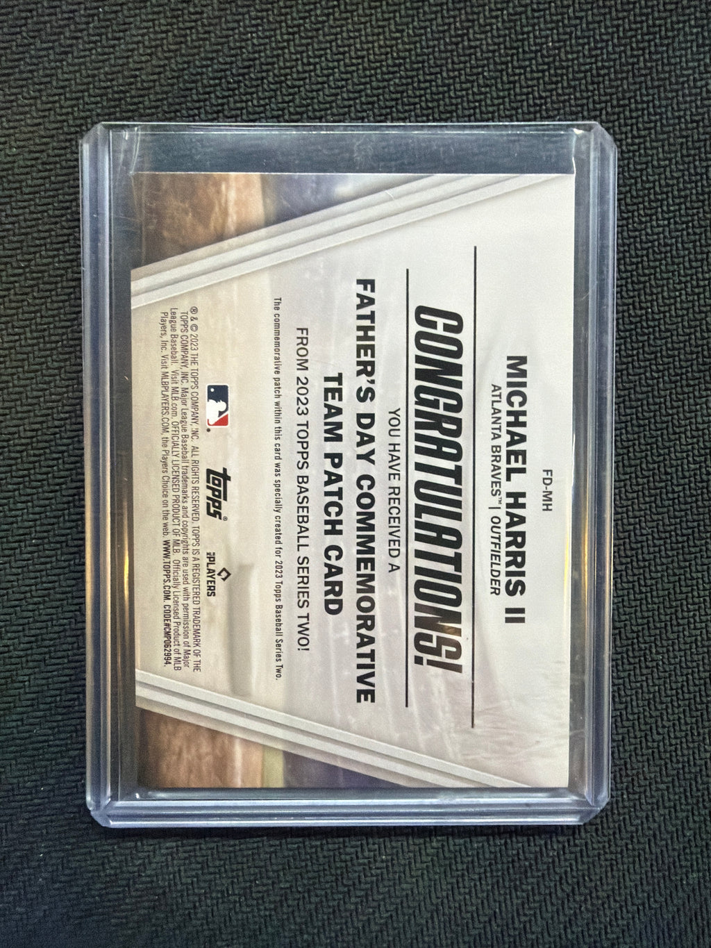 2023 Topps Michael Harris Father's Day Team Patch Braves