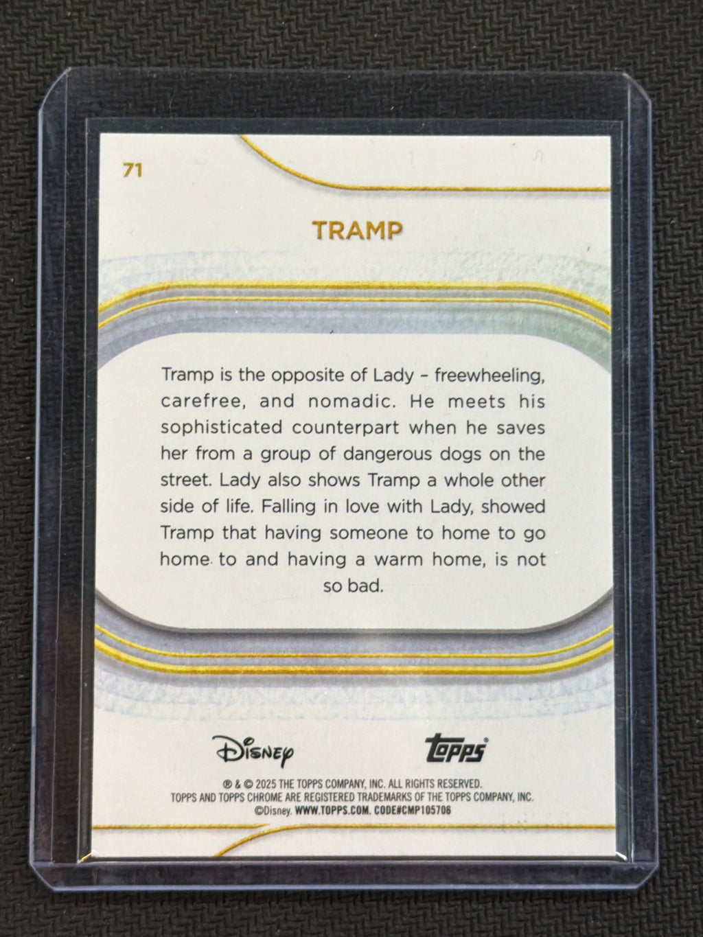 2025 Topps Chrome Disney Sapphire Lady & The Tramp Green /99