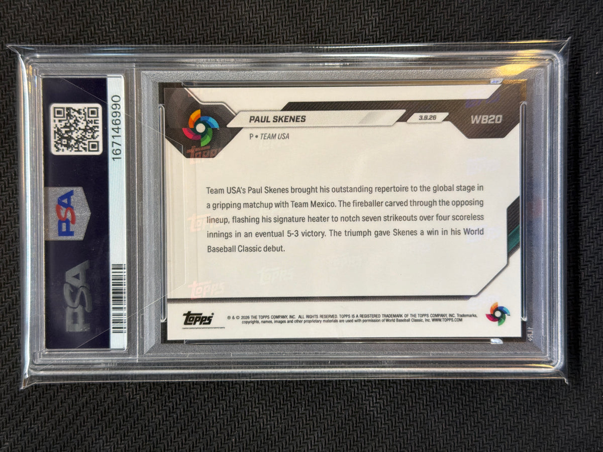 2026 Topps Now WBC Paul Skenes #WB20 7 Ks PSA 10 990