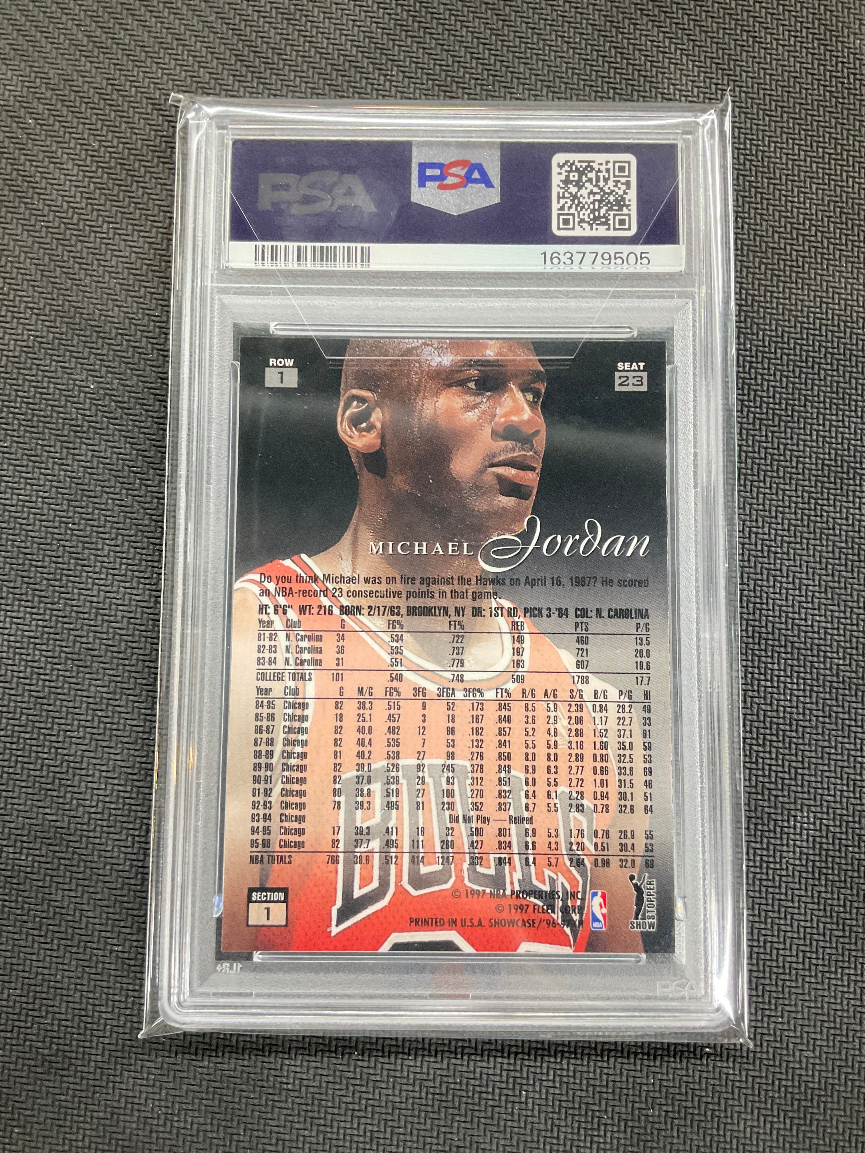 1996 Flair Showcase Michael Jordan Row 1 #23 PSA 8 Bulls