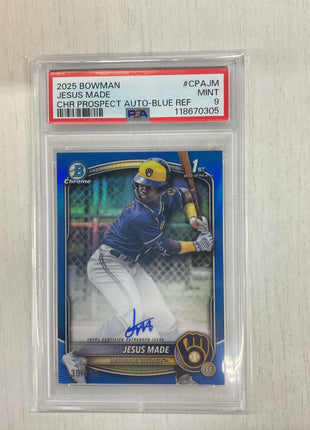 2025 Bowman Jesus Made Blue 1st Auto /150 PSA 9