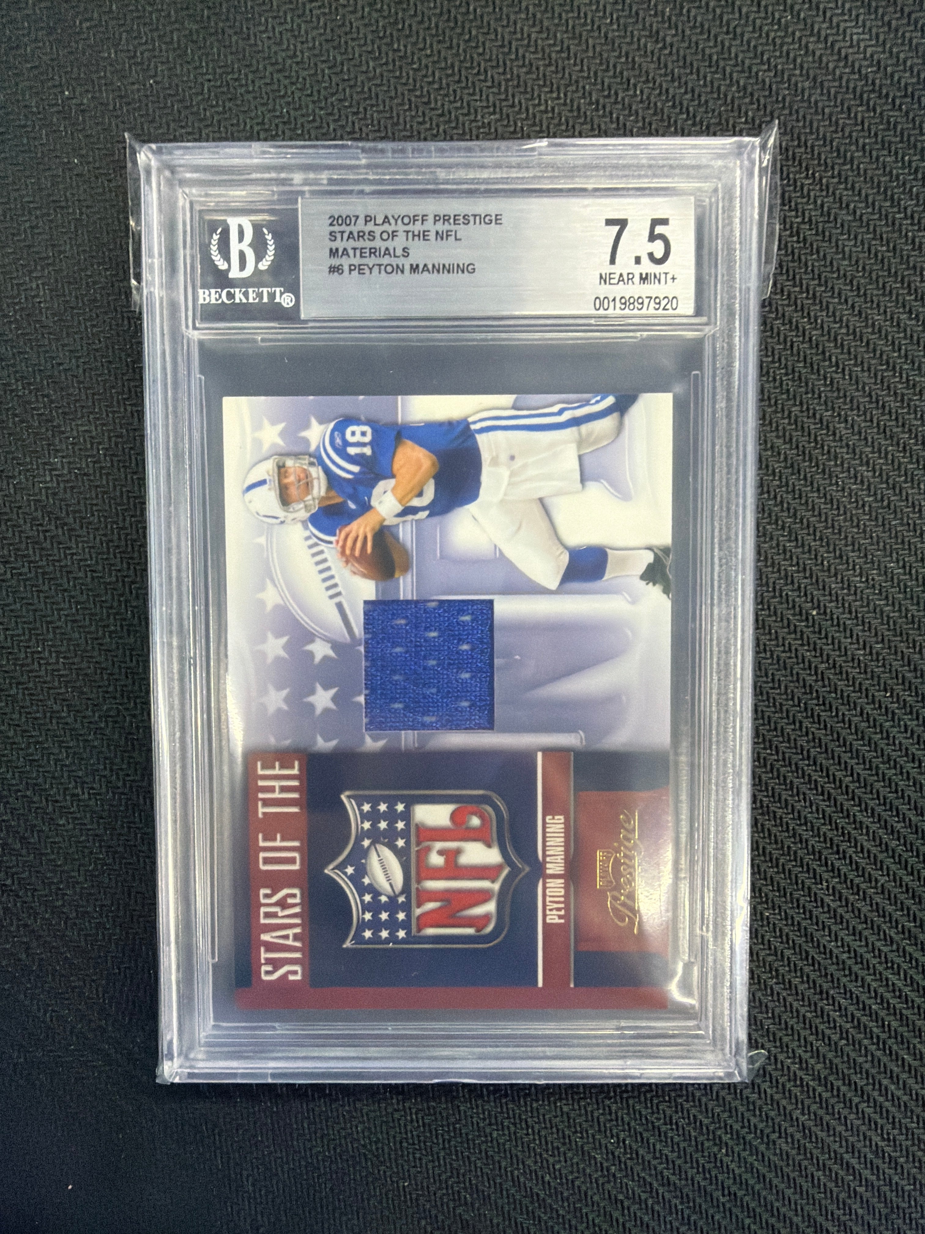 2007 Playoff Prestige Peyton Manning Patch Stars BGS 7.5