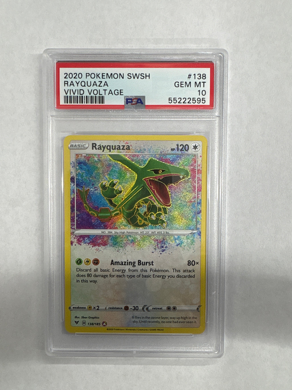 2020 Pokemon Vivid Voltage Rayquaza 138 Amazing Rare 138