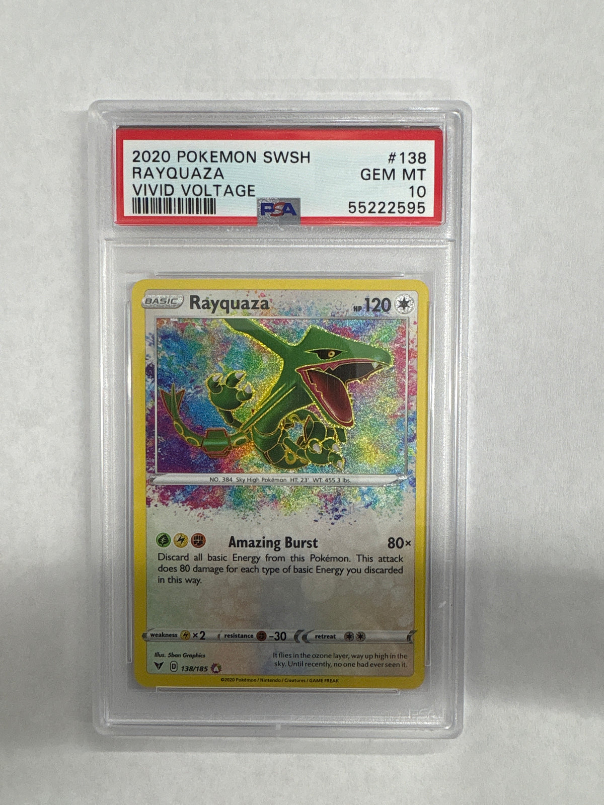2020 Pokemon Vivid Voltage Rayquaza 138 Amazing Rare 138