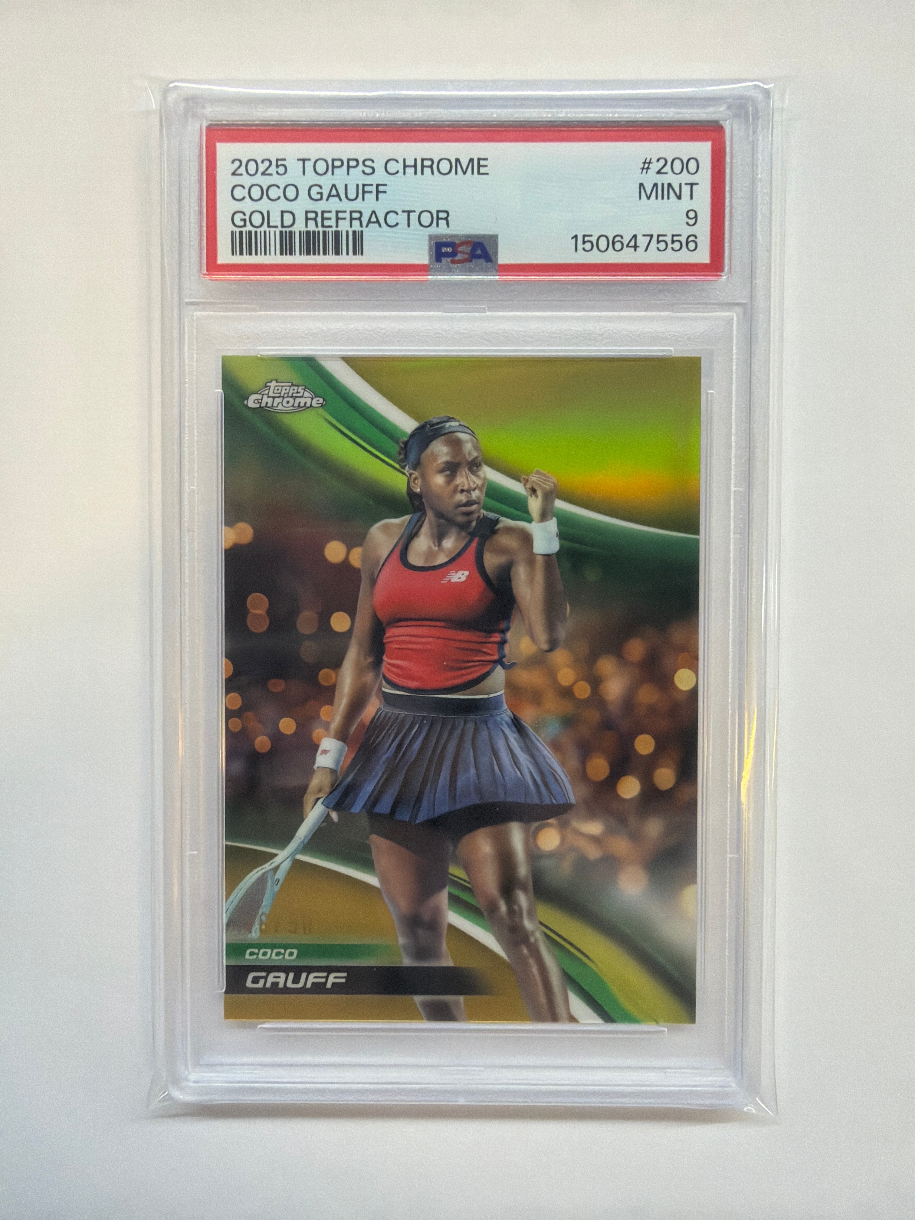 2025 Topps Chrome Coco Gauff Gold /50 PSA 9