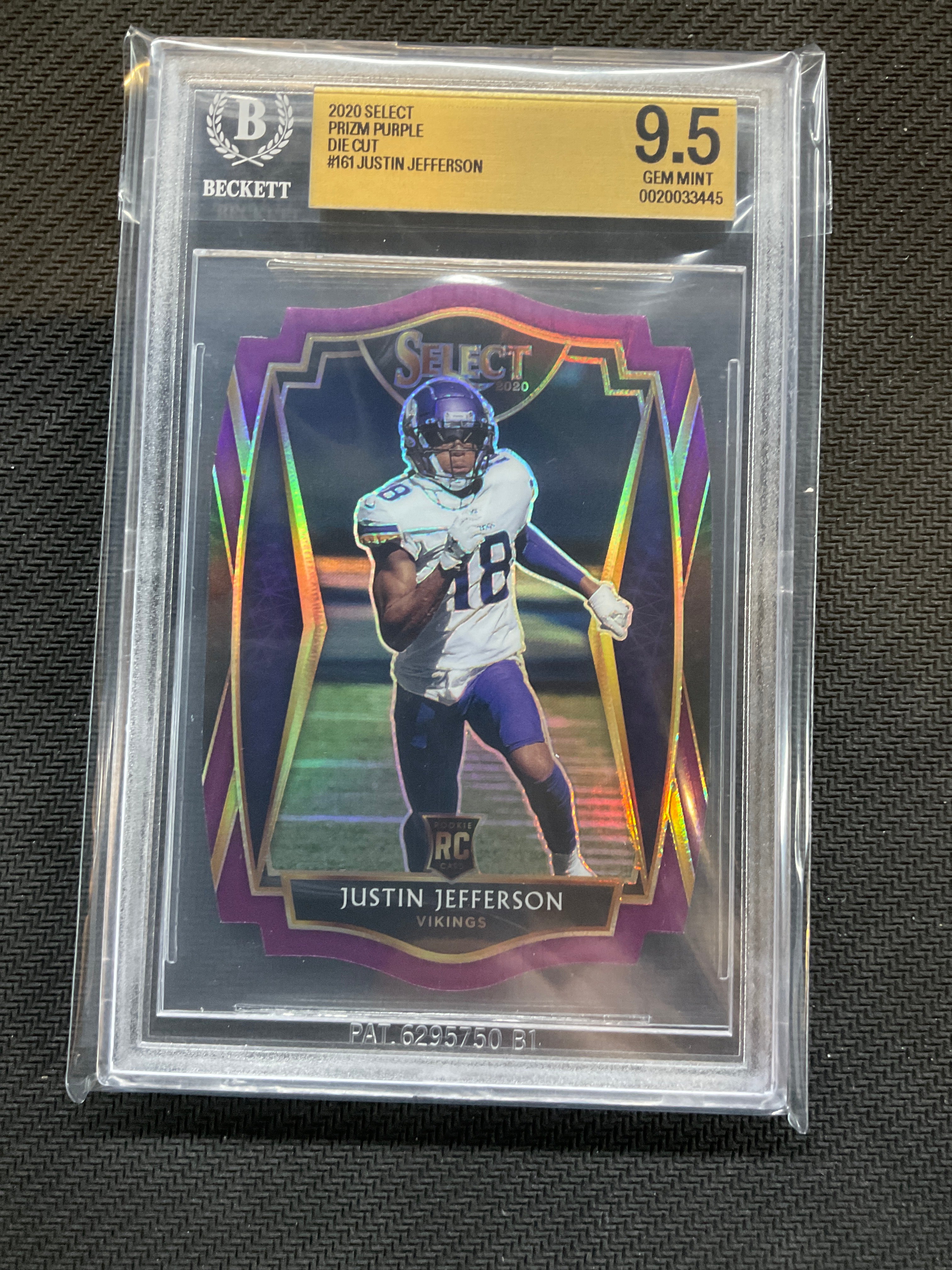 2020 Select Justin Jefferson Purple Die Cut BGS 9.5