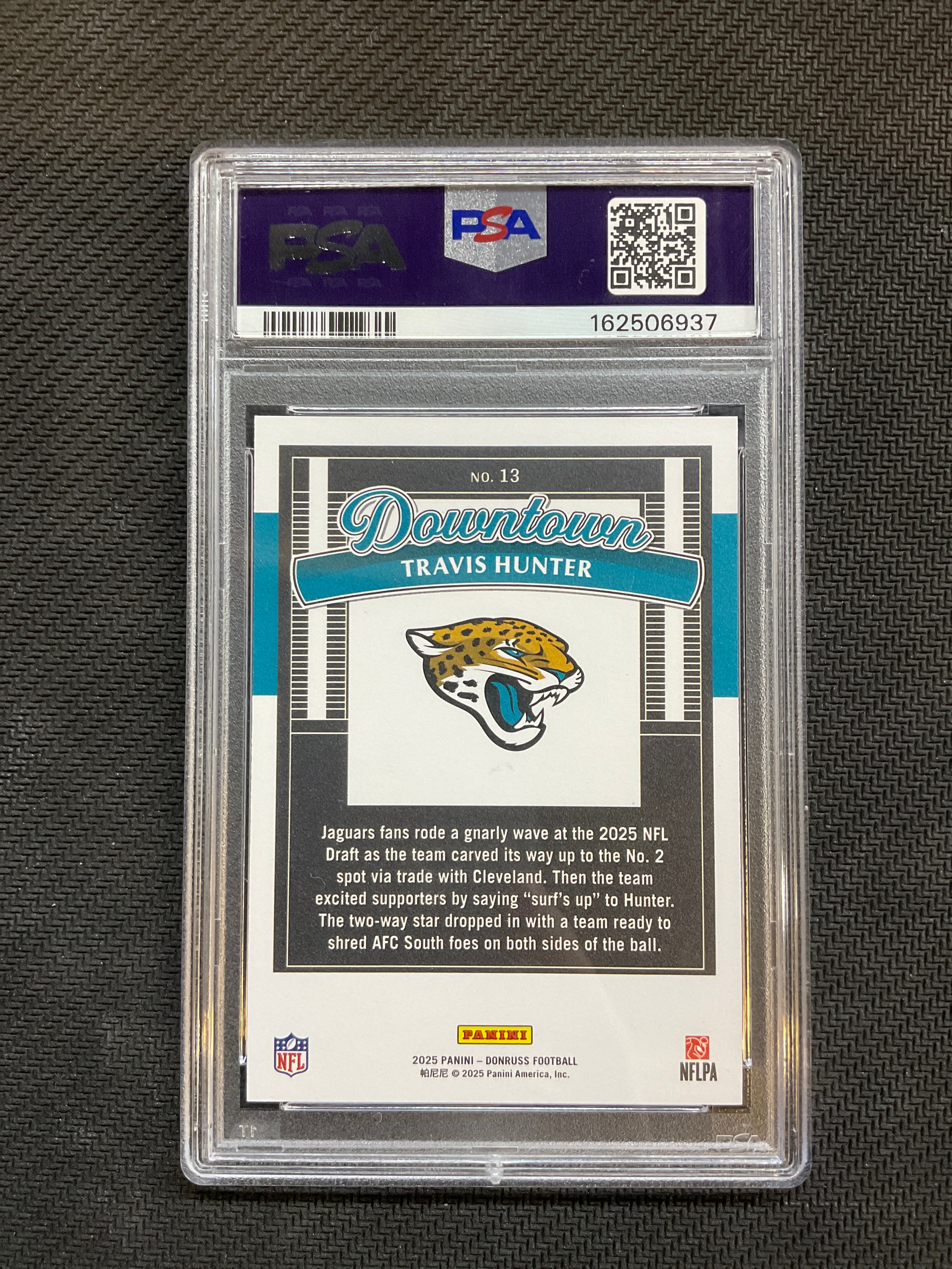 2025 Donruss Travis Hunter Downtown Horizontal Rookie PSA 10 Jaguars