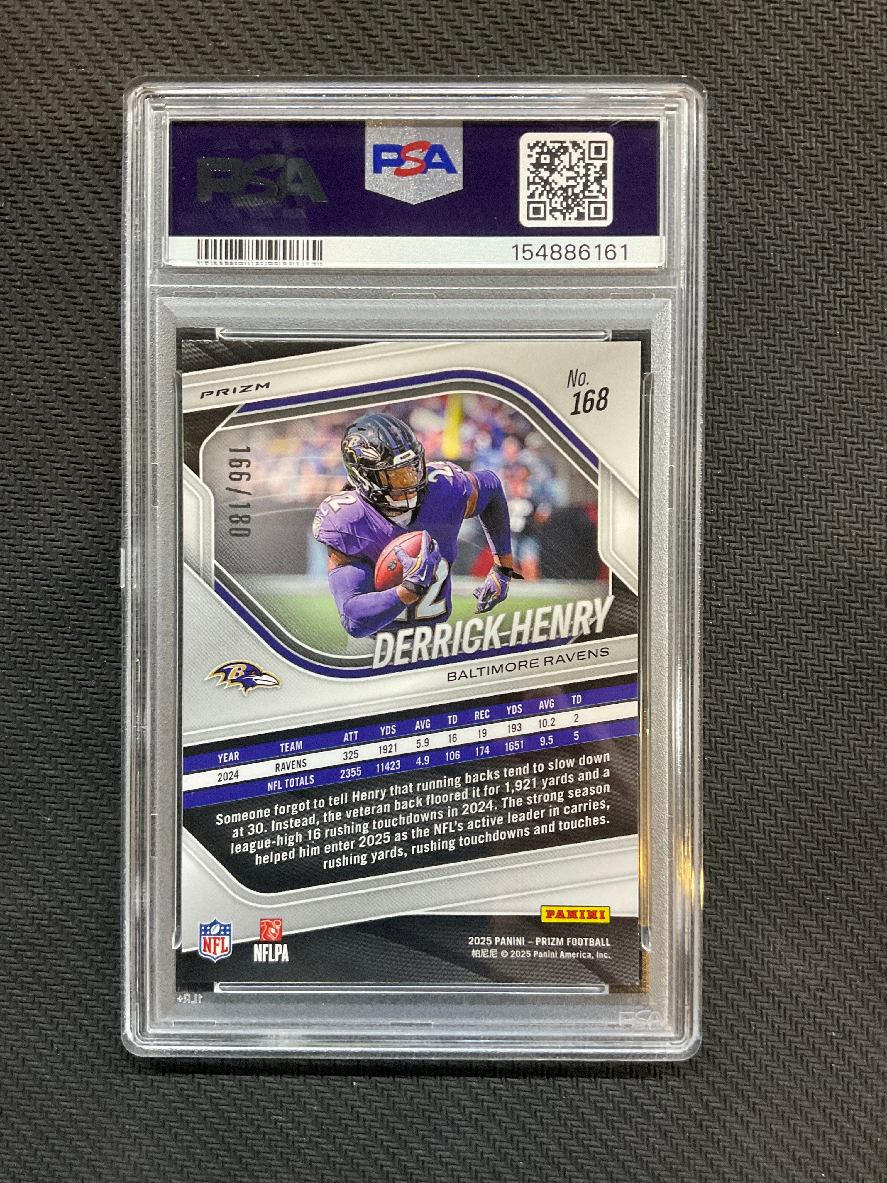 2025 Prizm Derrick Henry Pigskin Prizm /180 PSA 9