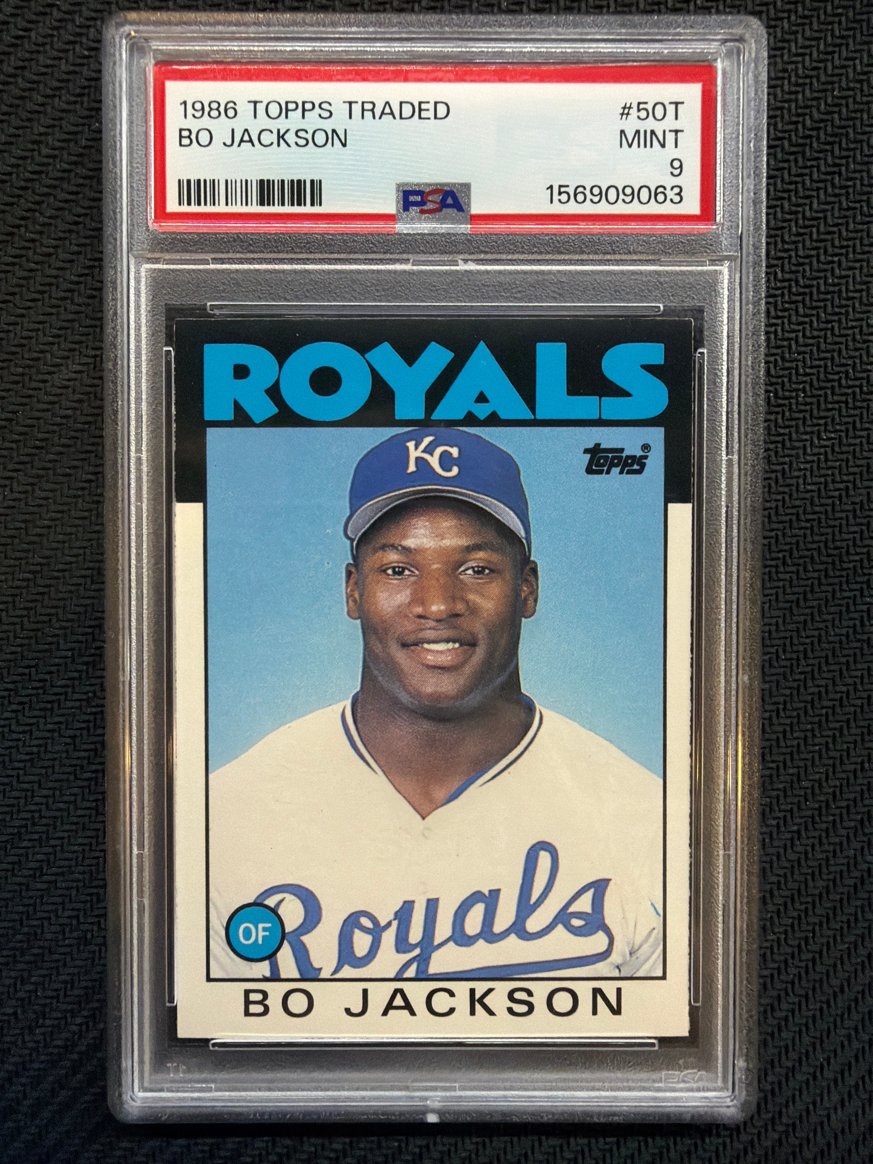 1986 Topps Traded Bo Jackson #50T PSA 9 Royals 063