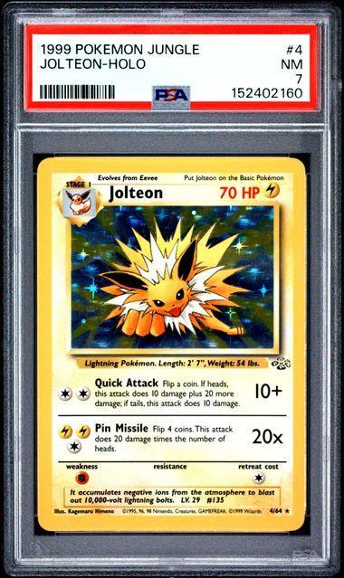 1999 Pokemon Jungle Jolteon Holo 4 PSA 7