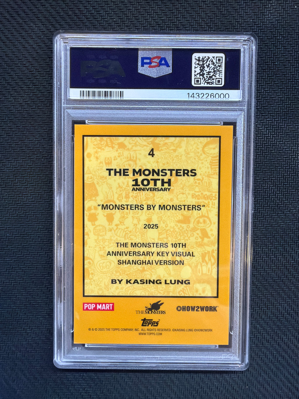 2025 Topps Chrome Labubu Monsters By Monsters 10th Anniversary PSA 10