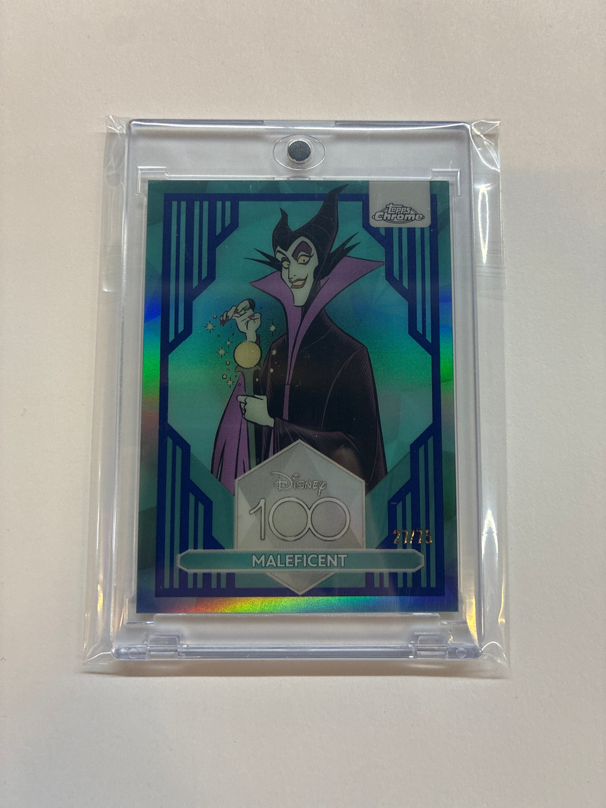 2023 Topps Chrome Disney 100 Maleficent Light Blue Refractor /75