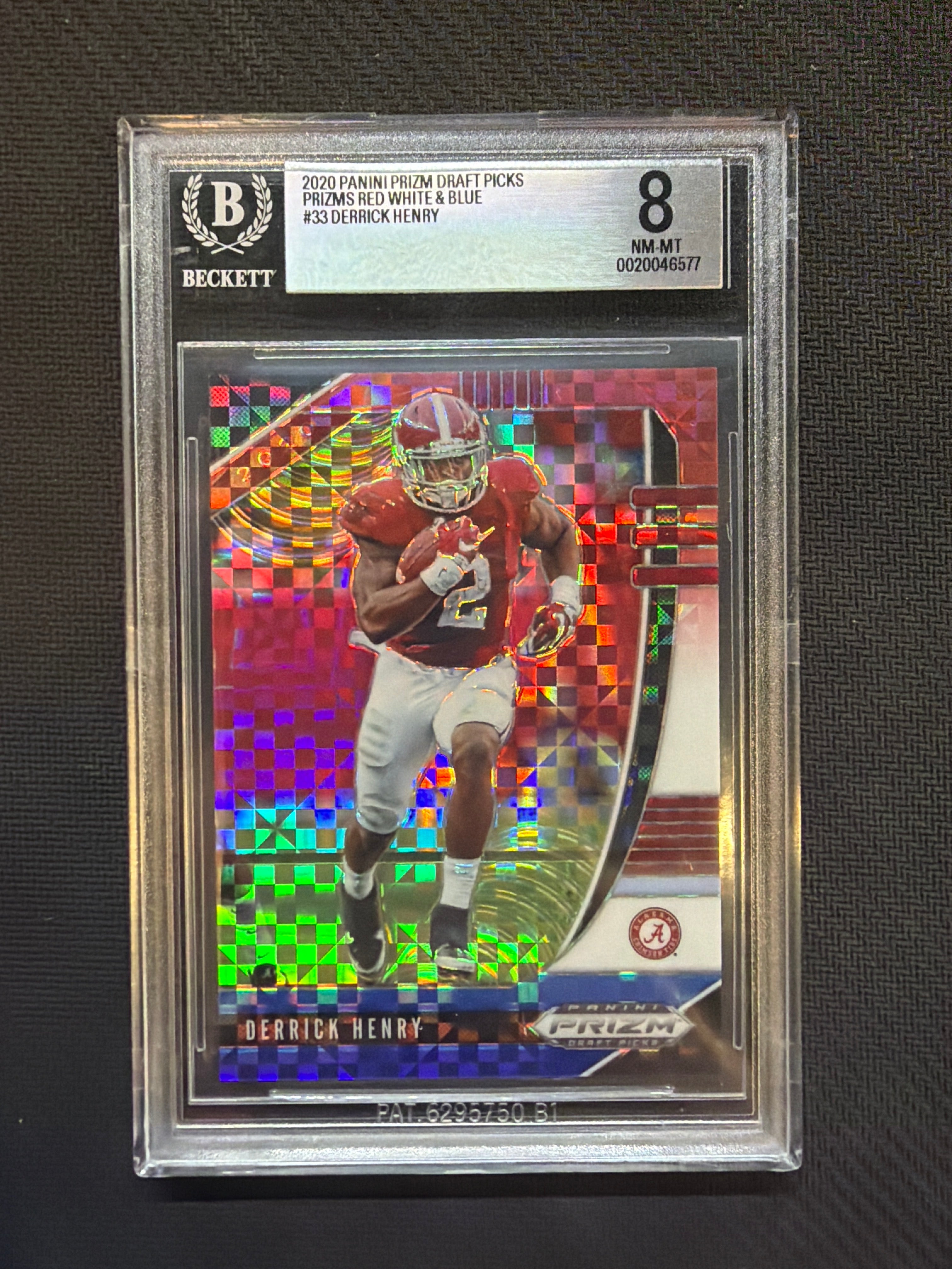2020 Prizm Draft Picks Derrick Henry Red White Blue /99 BGS 8 Alabama