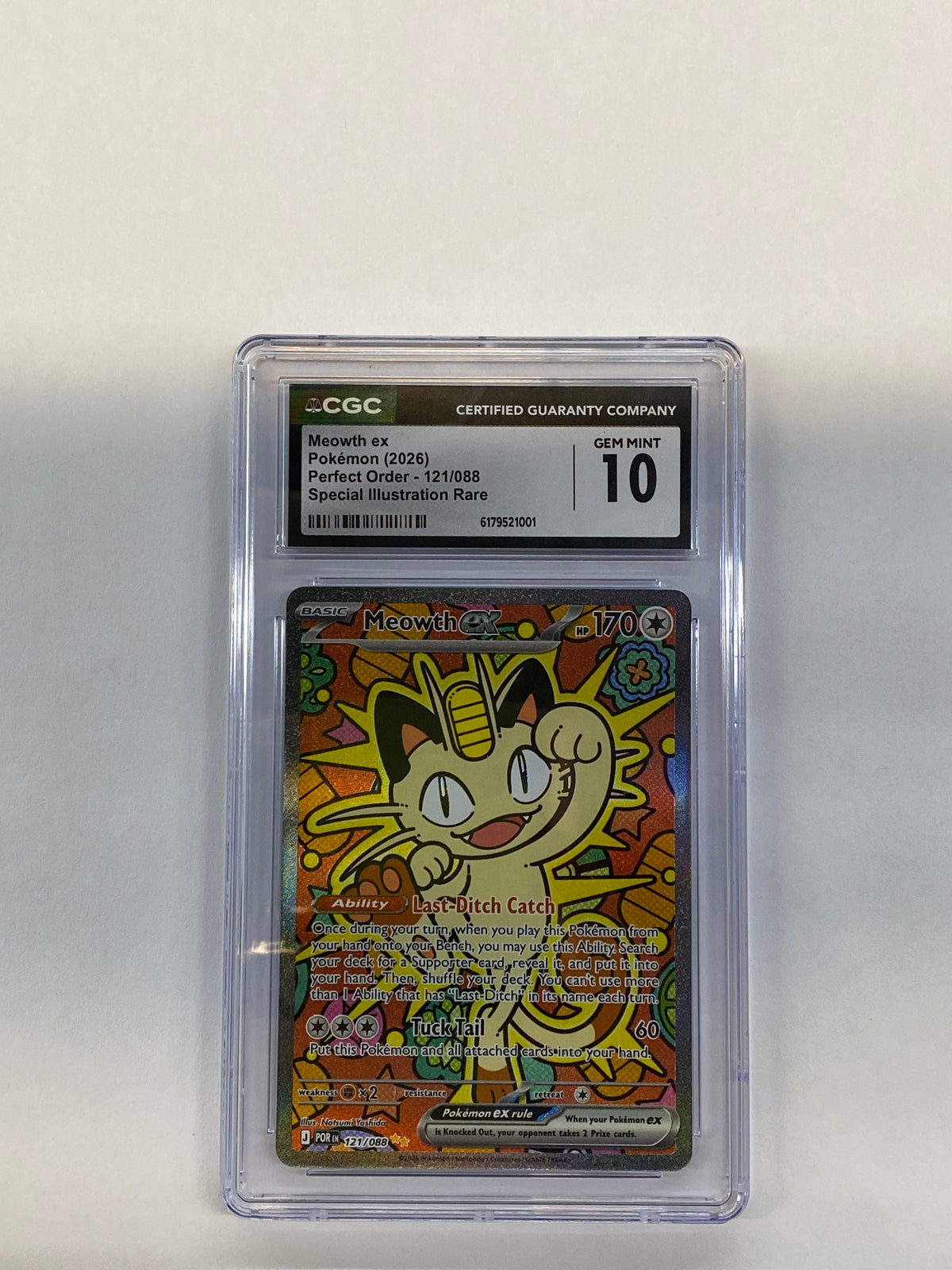 2026 Perfect Order Meowth ex 121 CGC 10