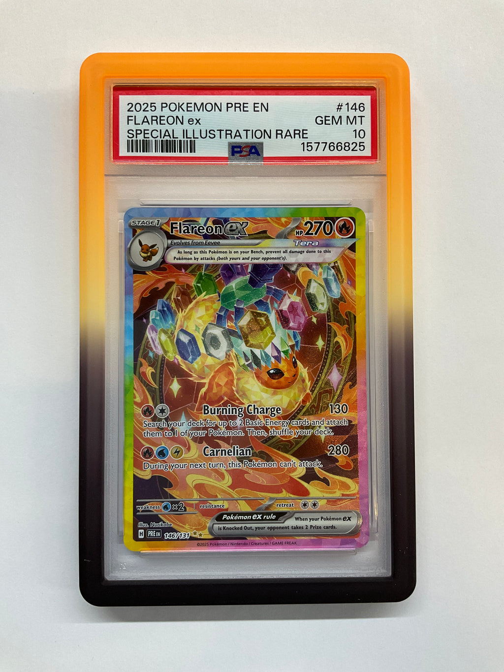 2025 Pokemon Prismatic Evolution Flareon ex 146 PSA 10