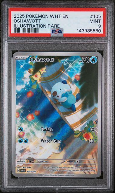 2025 Pokemon White Flare Oshawott 105 PSA 9