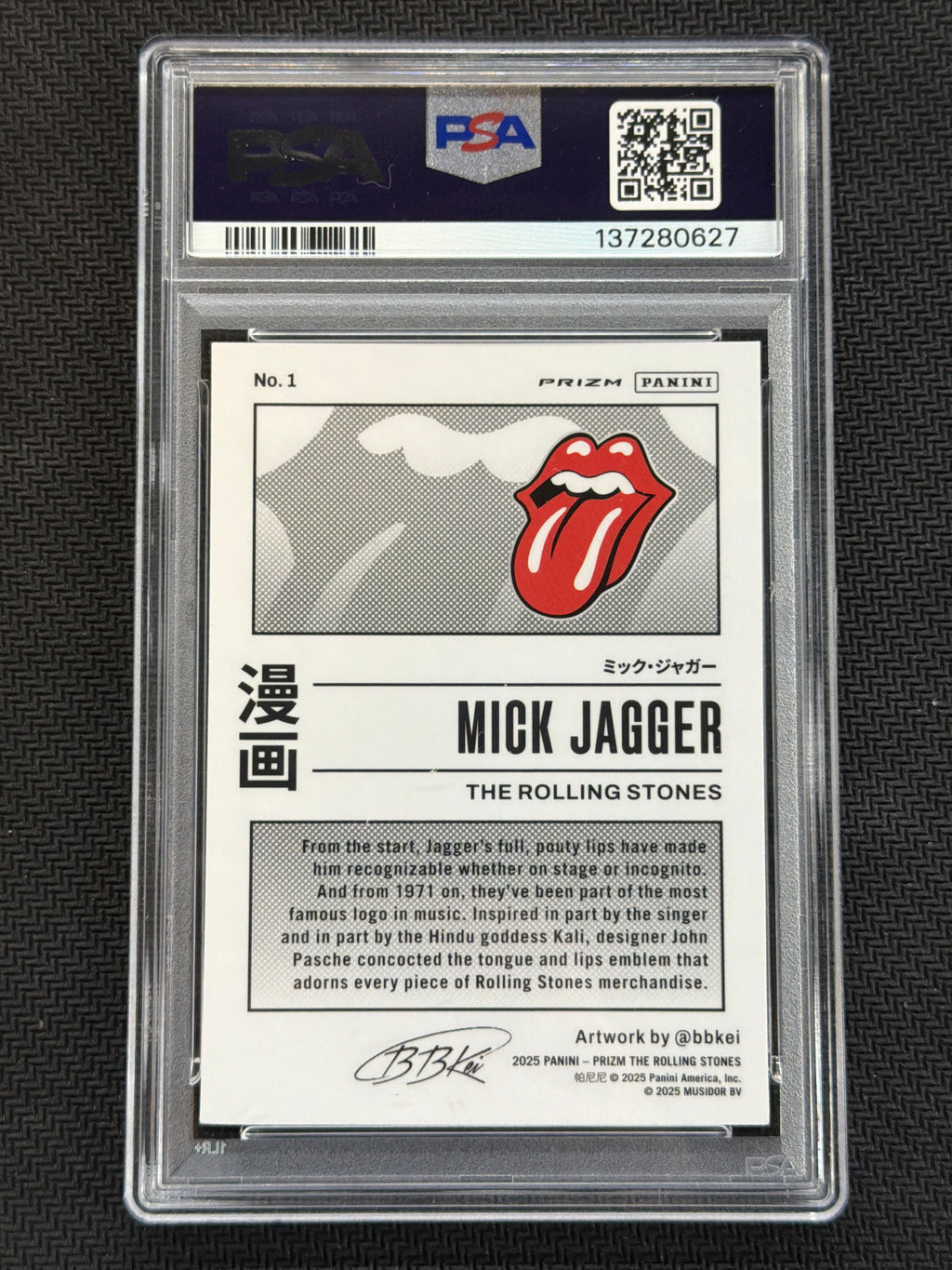 2025 Prizm Rolling Stones Mick Jagger Manga #1 PSA 8 627