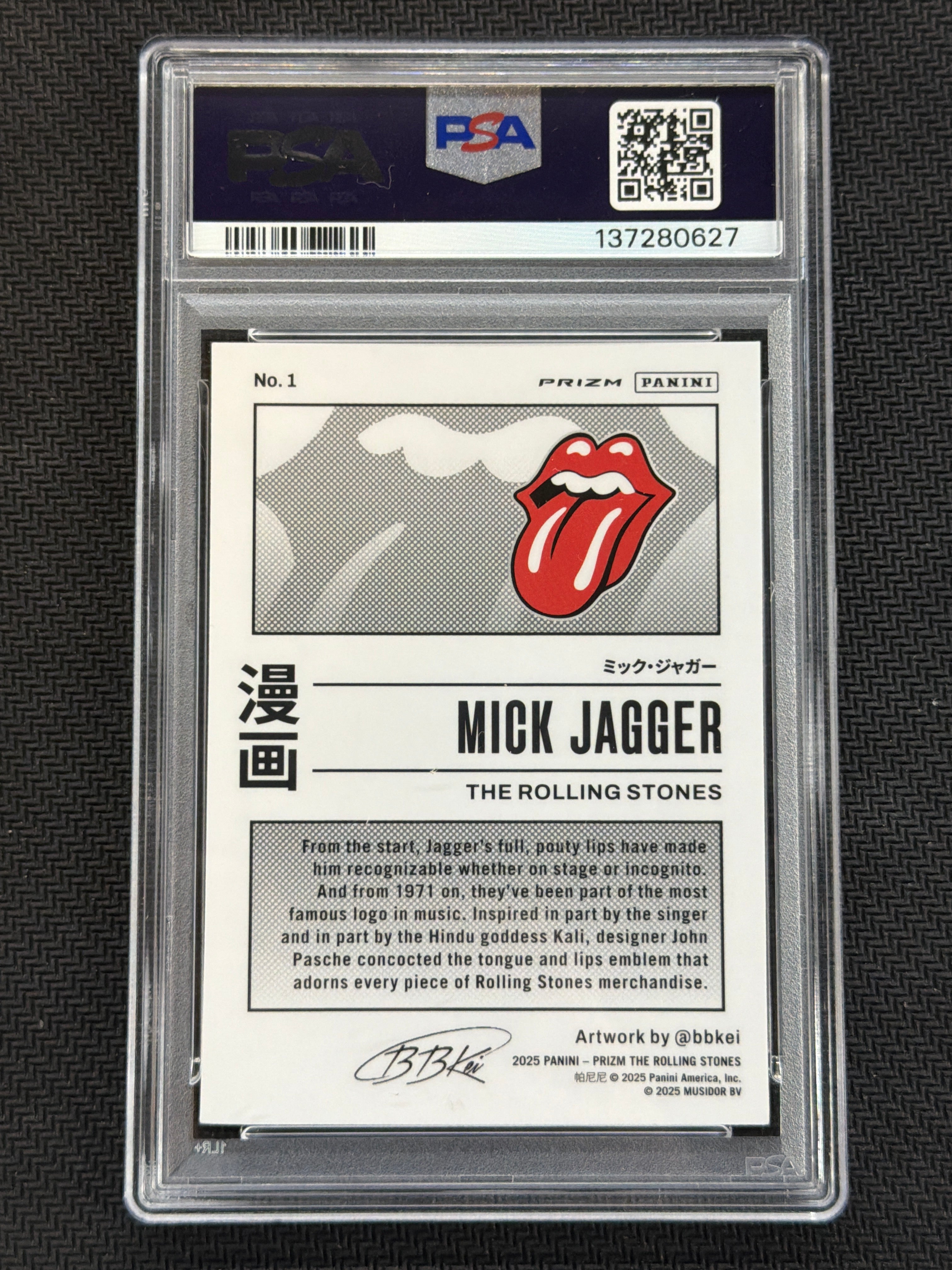2025 Prizm Rolling Stones Mick Jagger Manga #1 PSA 8 627