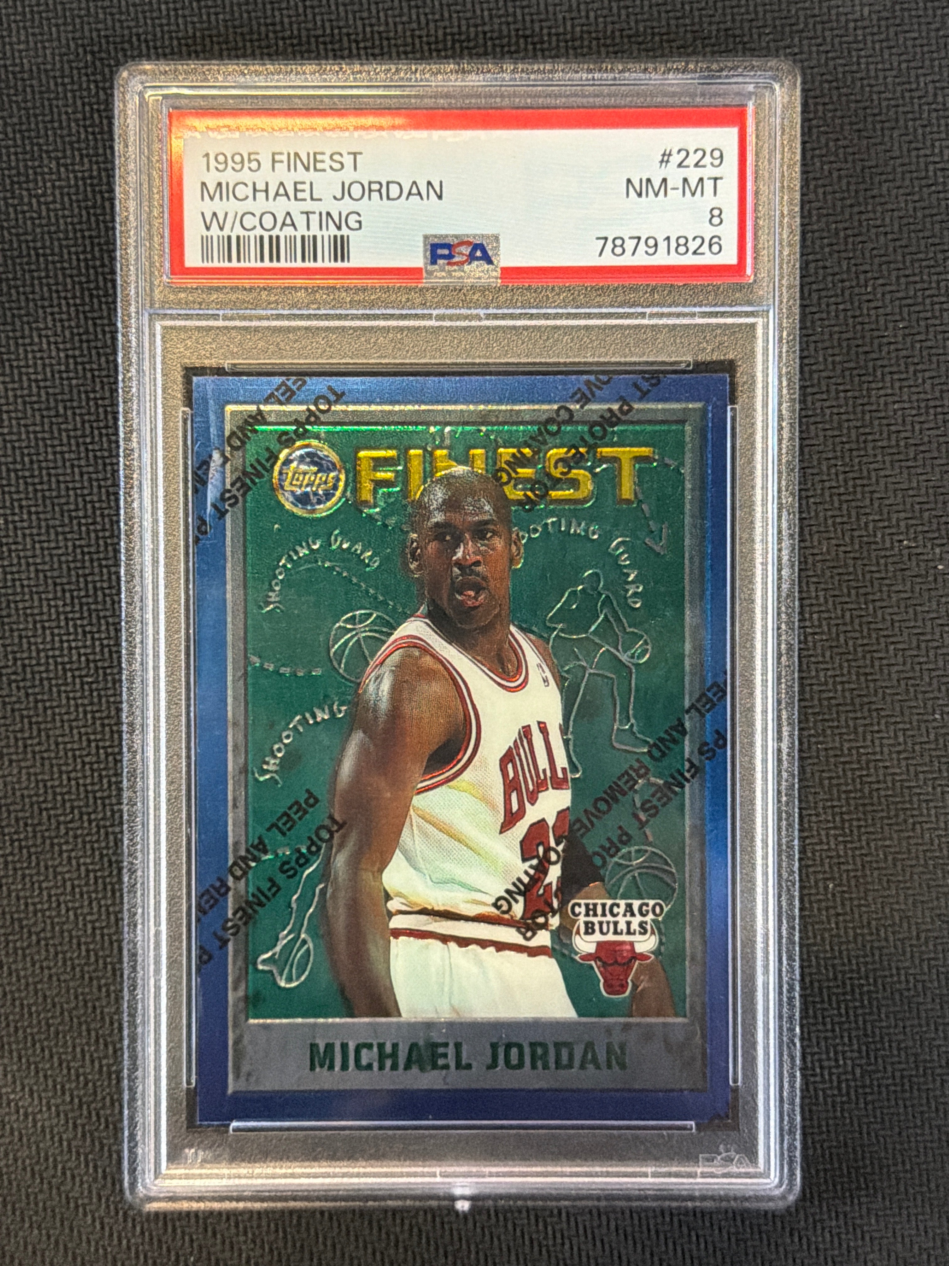 1995 Finest Michael Jordan W/Coating PSA 8 Bulls