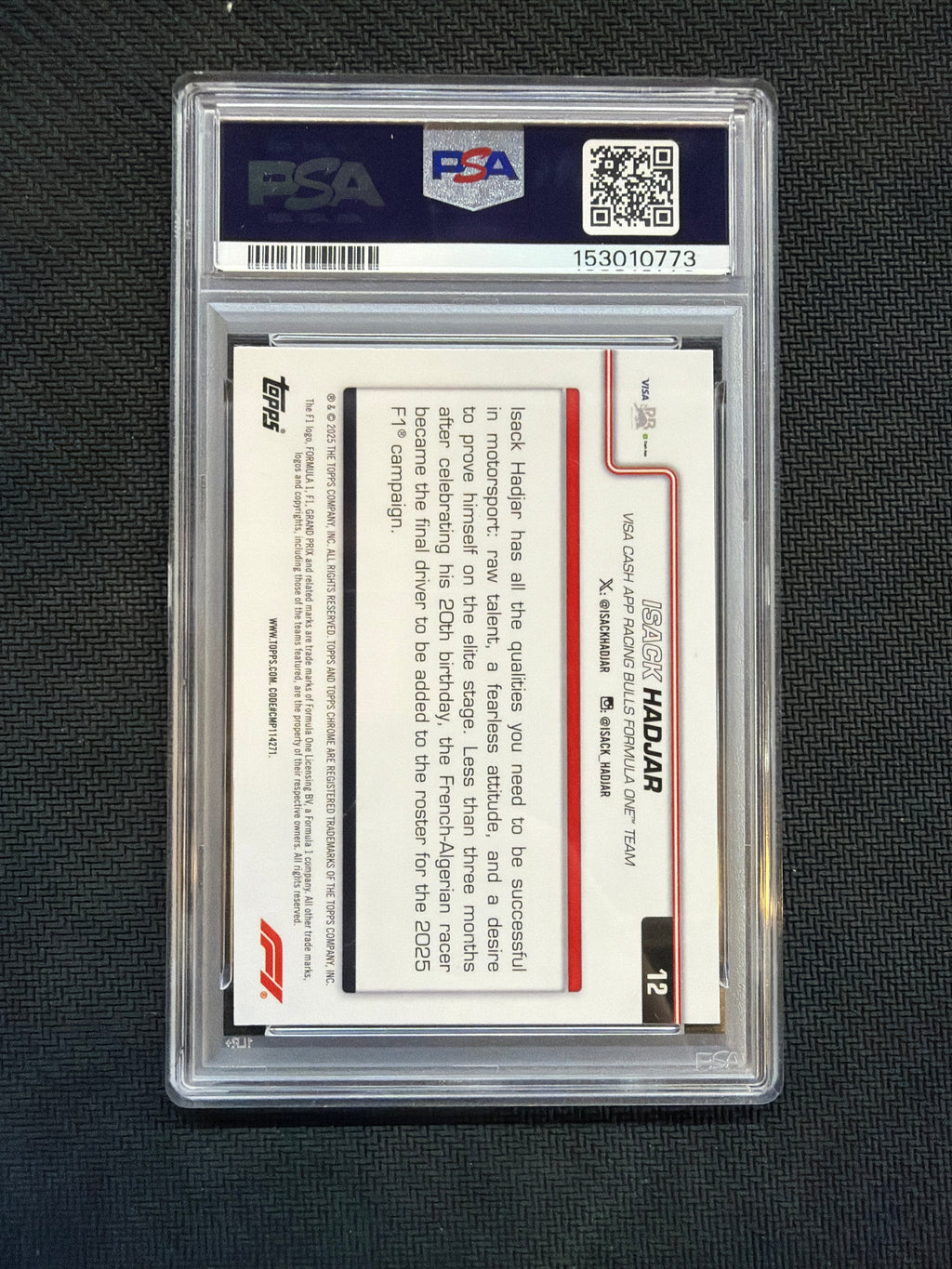 2025 Topps Chrome Sapphire Iscak Hadjar Rookie #12 PSA 8