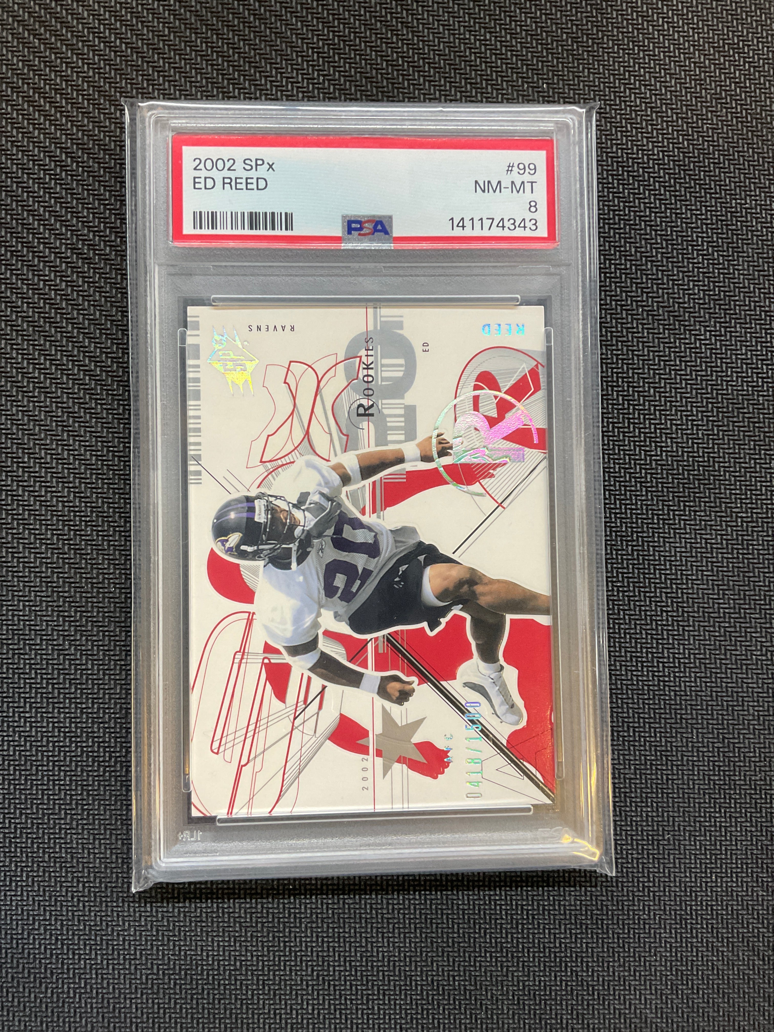 2002 SPx Ed Reed ROokie PSA 8 /1500 Ravens
