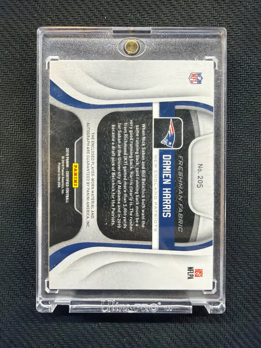 2019 Panini Certified Damien Harris Patch Auto /399