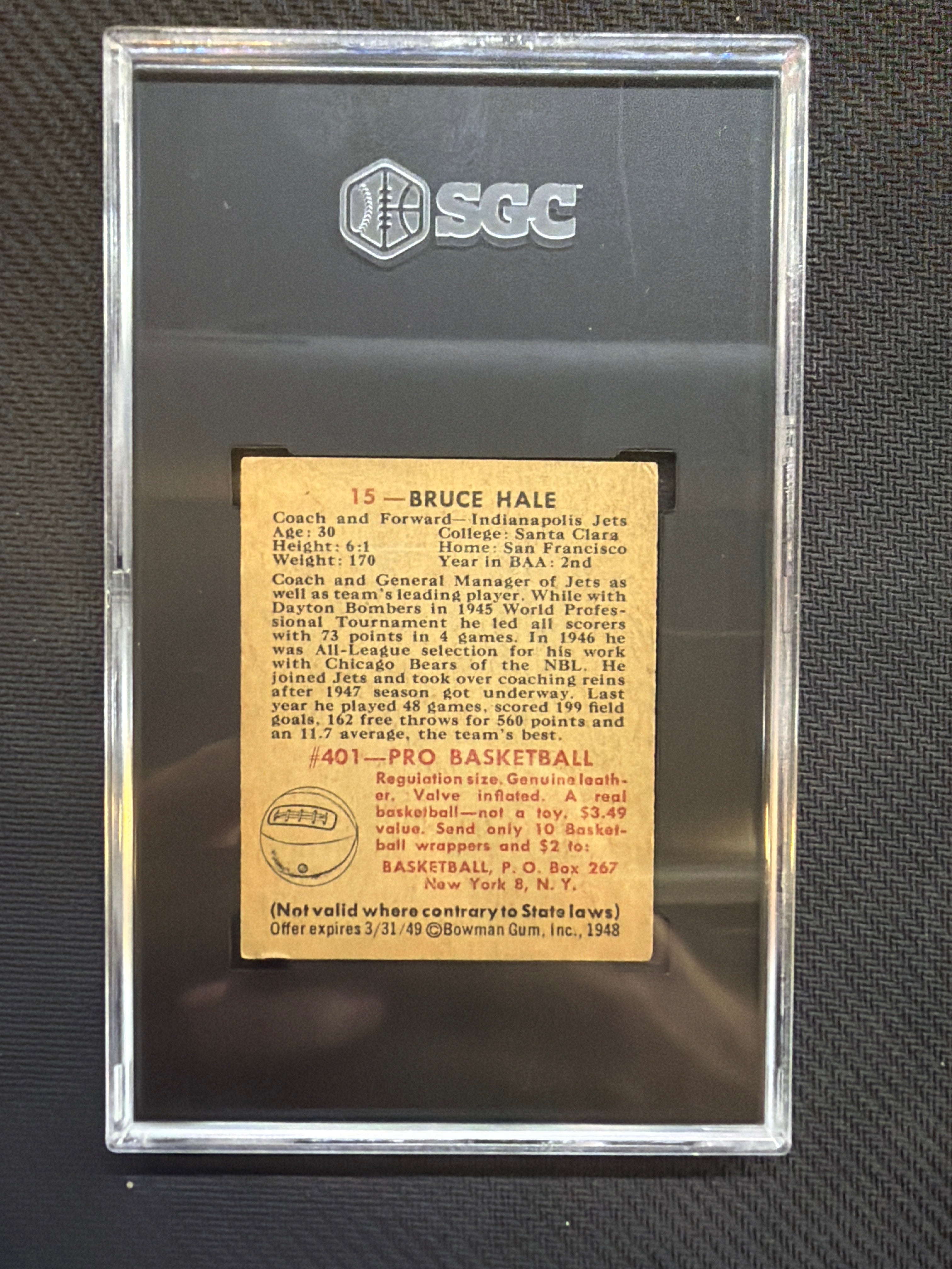 1948-49 Leaf Gum Mizell Platt #159 SGC 5