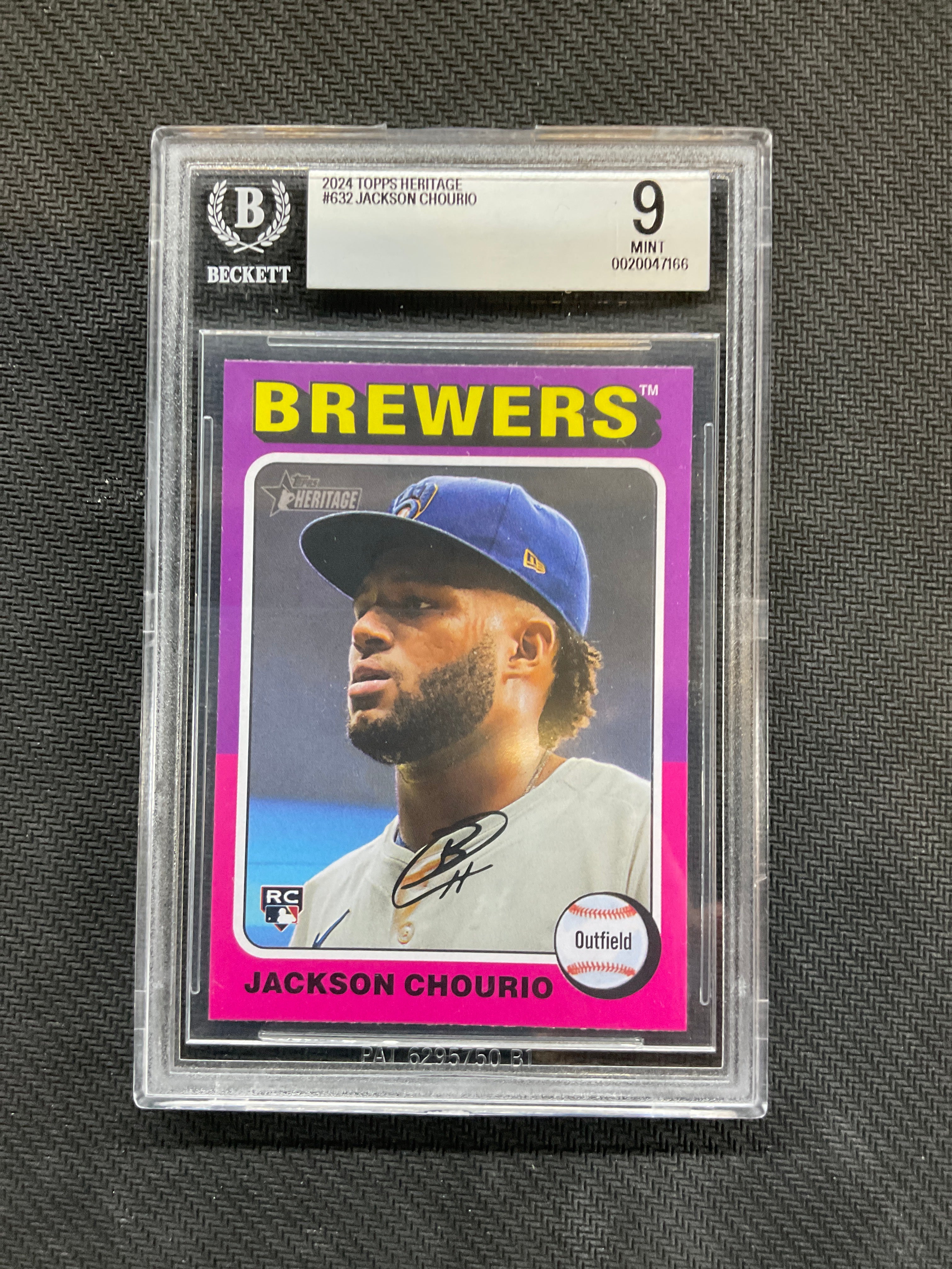 2024 Topps Heritage #632 Jackson Chourio Rookie BGS 9 Brewers