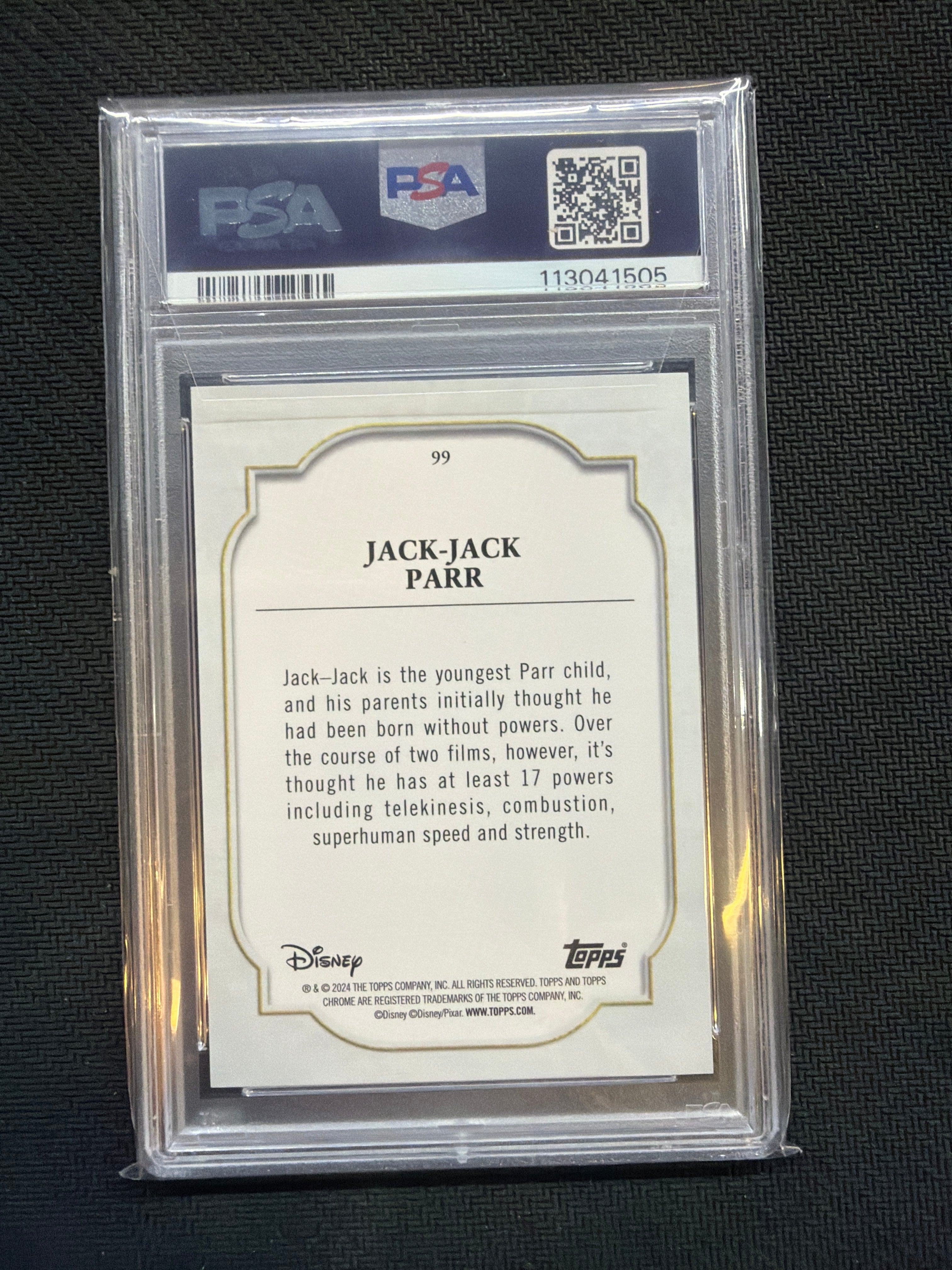 2024 Topps Chrome Disney Sapphire Jack Jack Parr #99 PSA 10