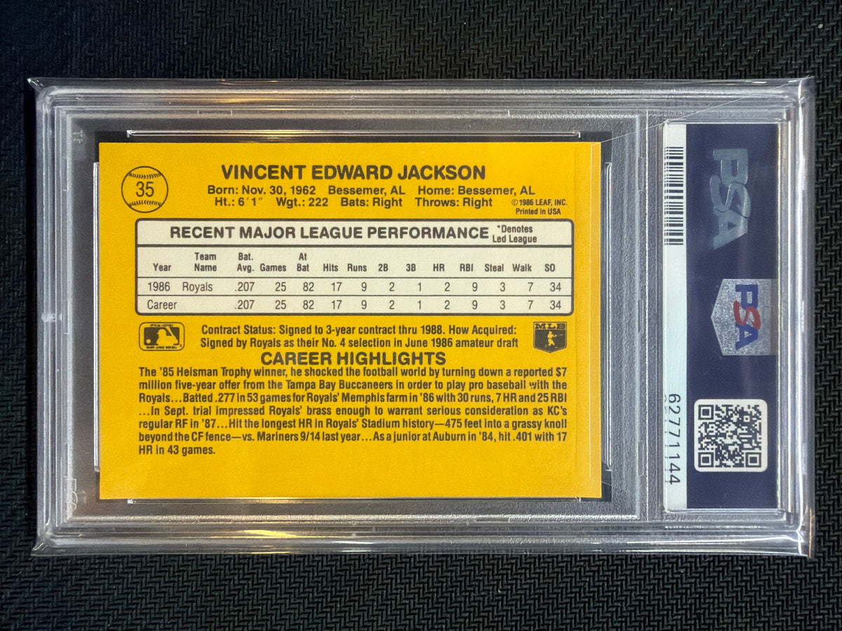 1987 Donruss Bo Jackson #35 Rated Rookie PSA 8 Royals