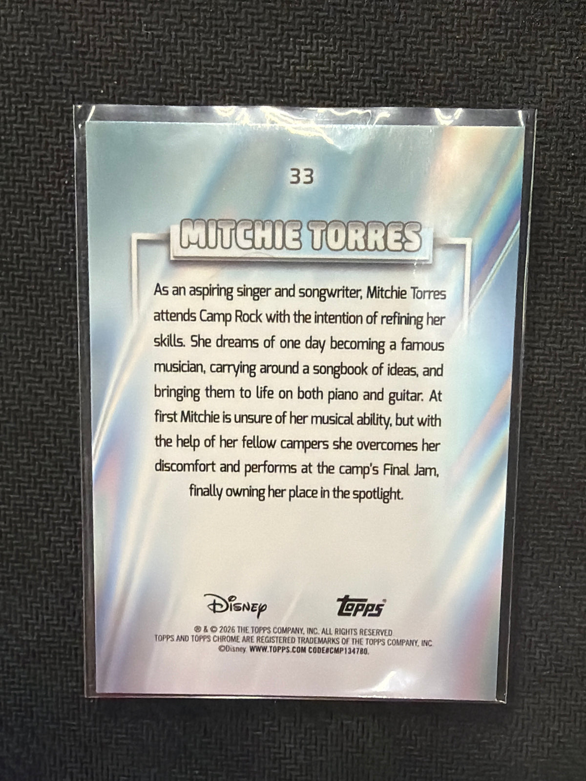 2026 Topps Chrome Disney Mitchie Torres Purple /75 Demi Lovato