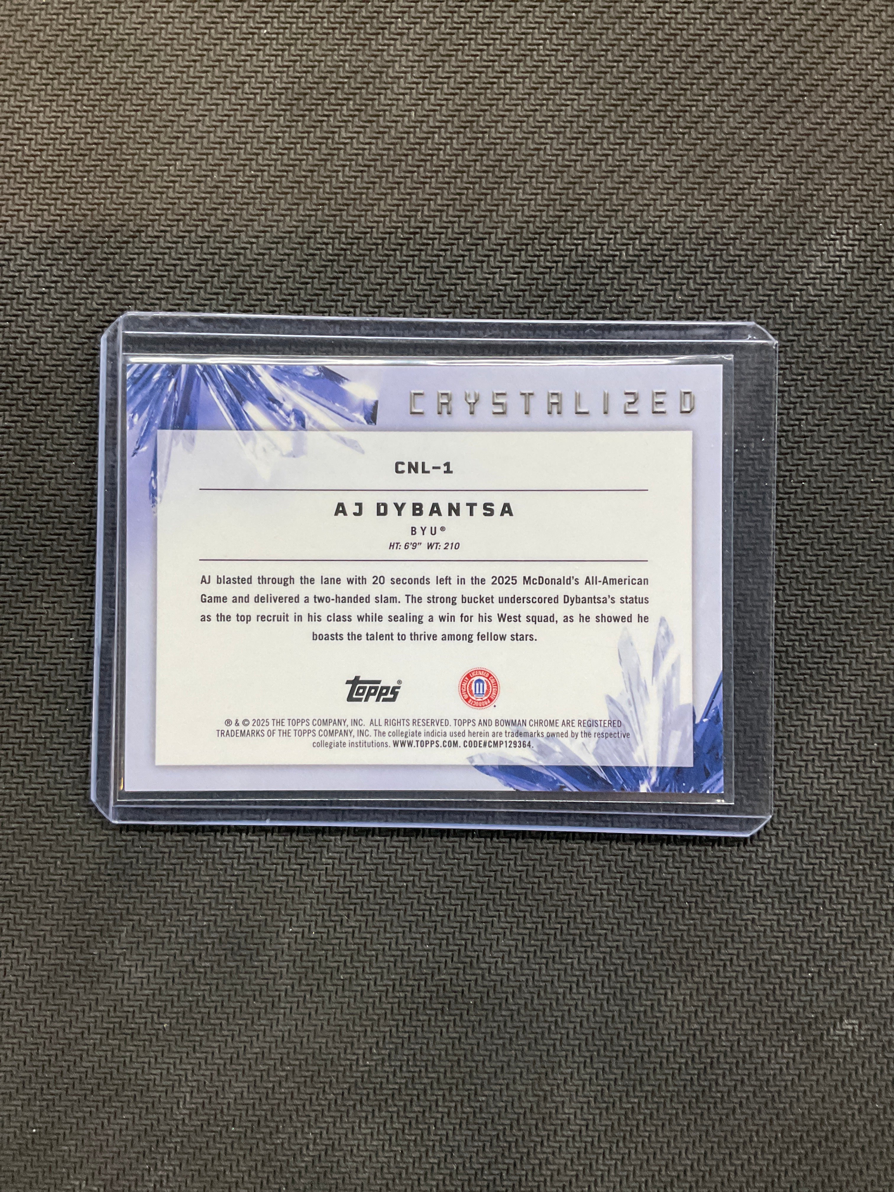 2025/26 Bowman AJ Dybantsa Crystalized Red /5 BYU