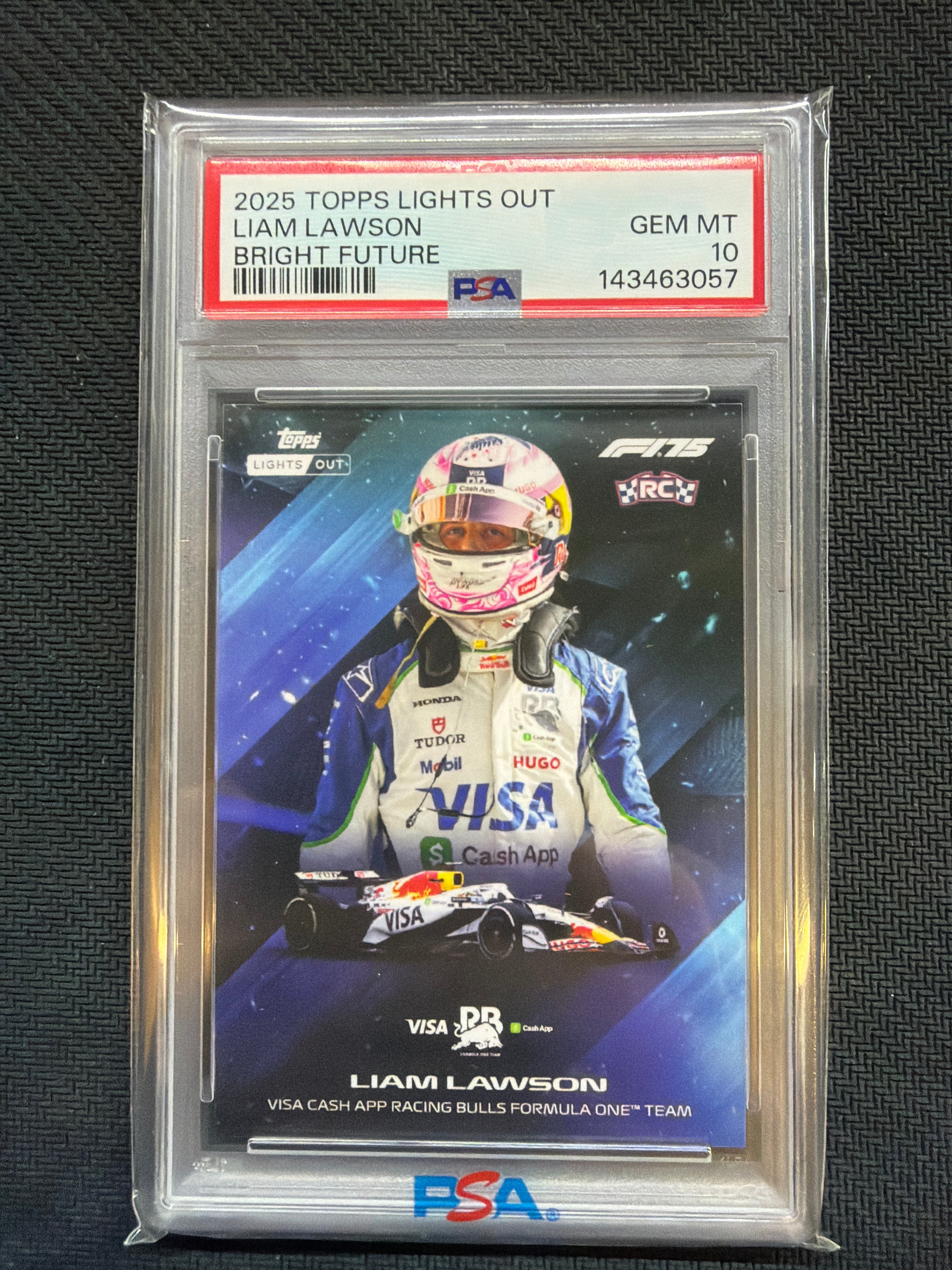 2025 Topps Lights Out Liam Lawson Bright Fututre Rookie PSA 10