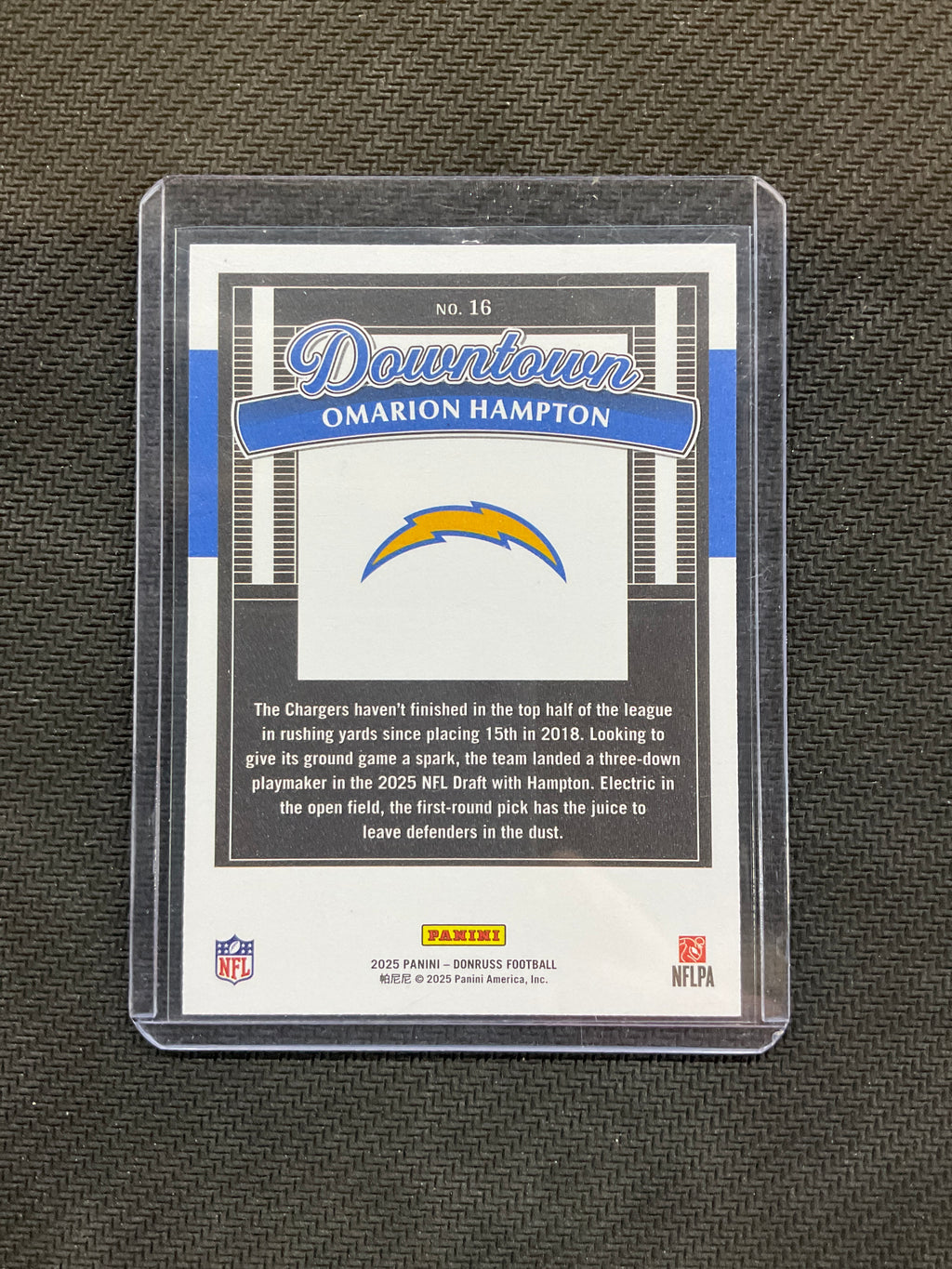 2025 Donruss Omarion Hampton Rookie Downtown Chargers