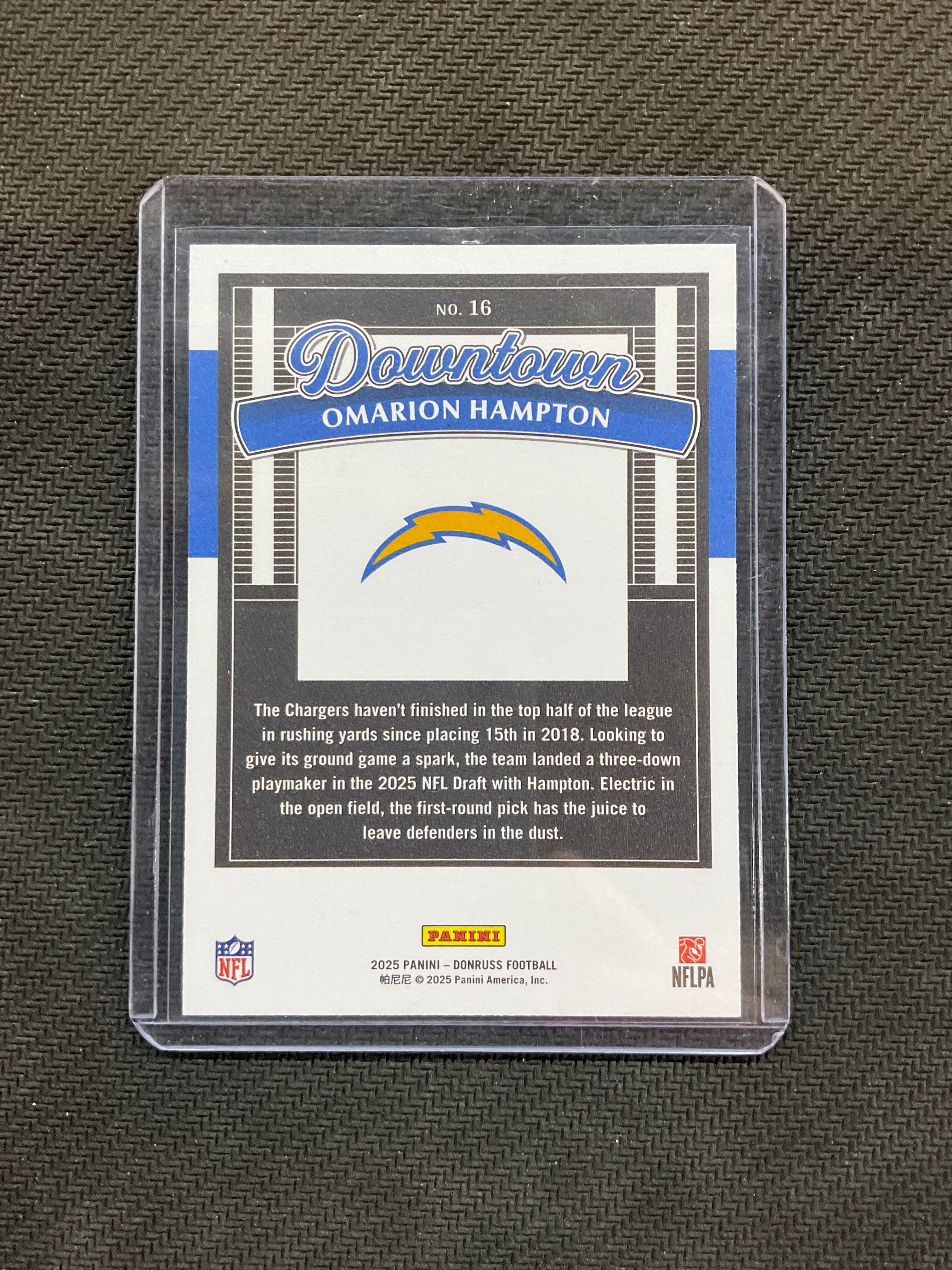 2025 Donruss Omarion Hampton Rookie Downtown Chargers