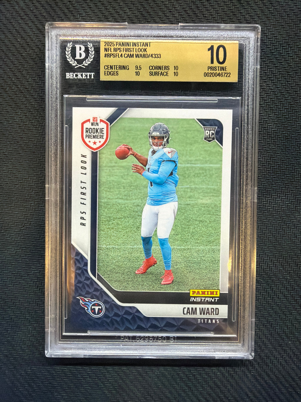 2025 Panini Instant Cam Ward Rookie BGS 10 Titans 722