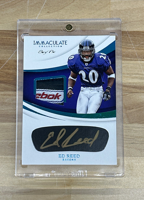 2018 Immaculate Ed Reed Patch Auto Reebok Tag 1/1 Ravens