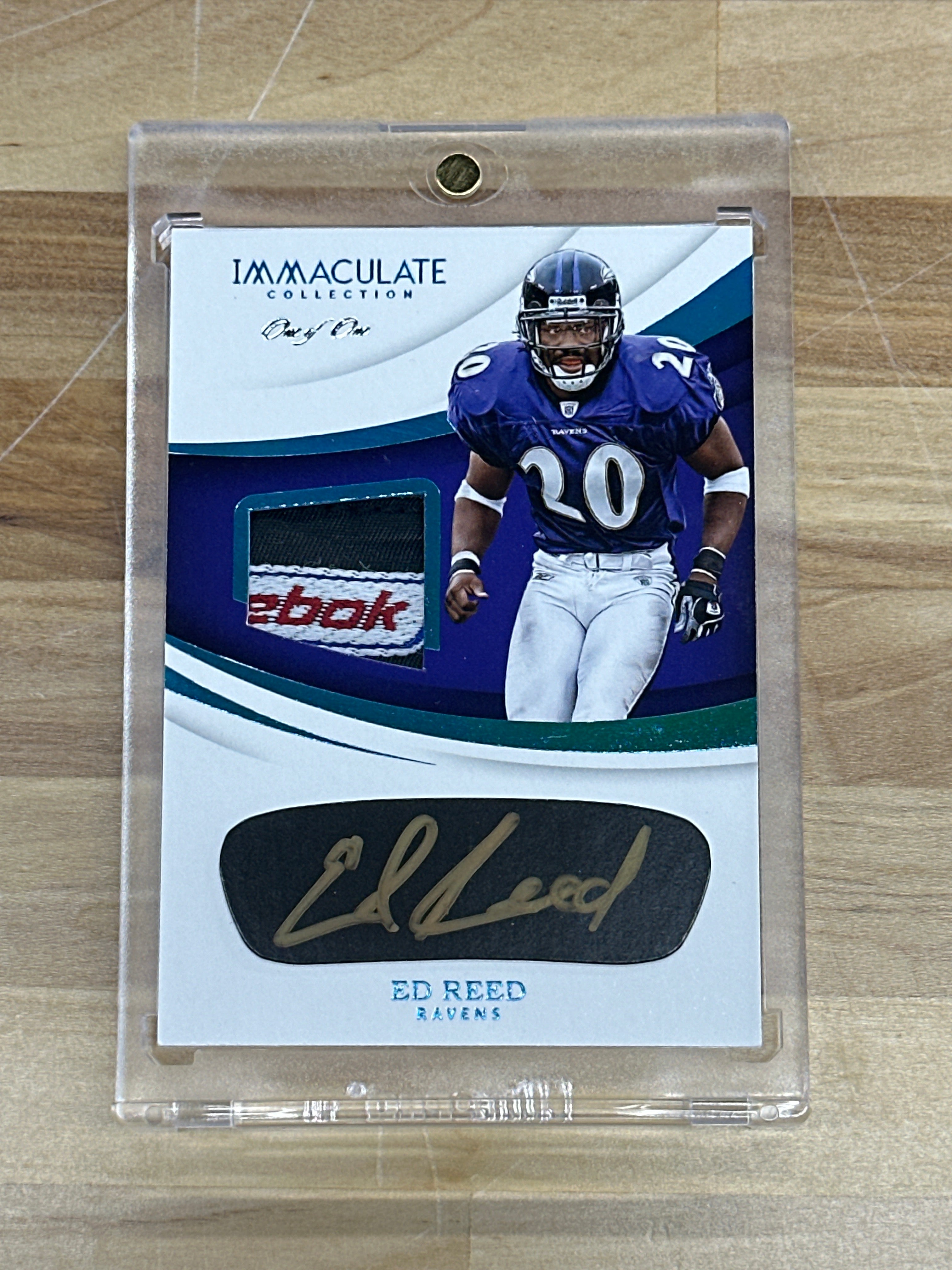 2018 Immaculate Ed Reed Patch Auto Reebok Tag 1/1 Ravens