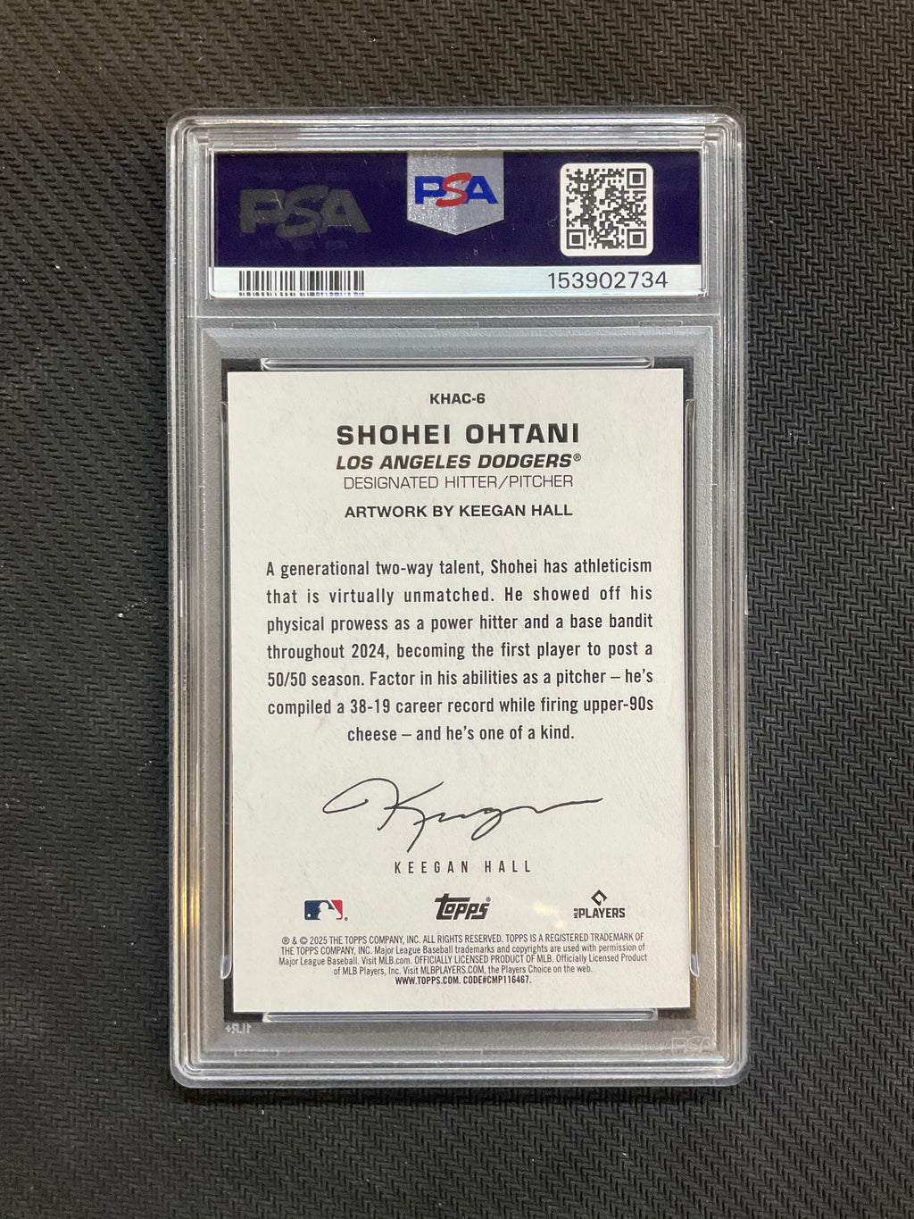 2025 Topps Update Shohei Ohtani Keegan Hall Art Crad #6 PSA 10 Dodgers