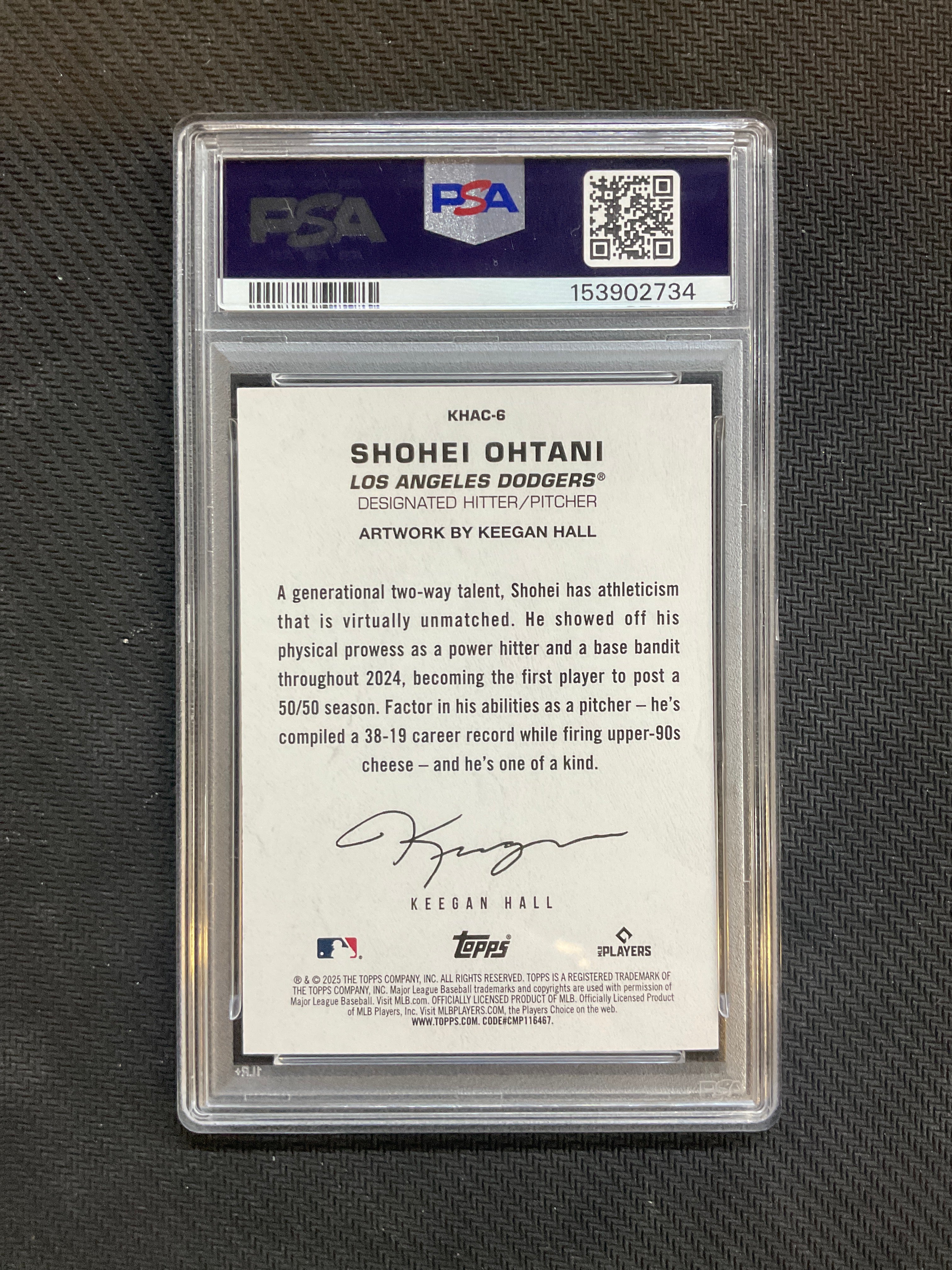 2025 Topps Update Shohei Ohtani Keegan Hall Art Crad #6 PSA 10 Dodgers