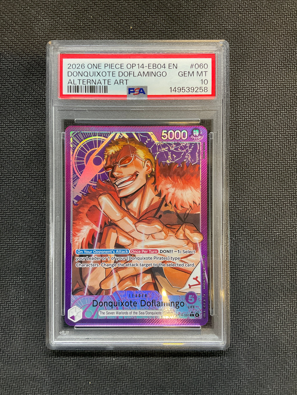 2026 One Piece OP14-EB04 Donquixote Doflamingo Alt Art 060 PSA 10