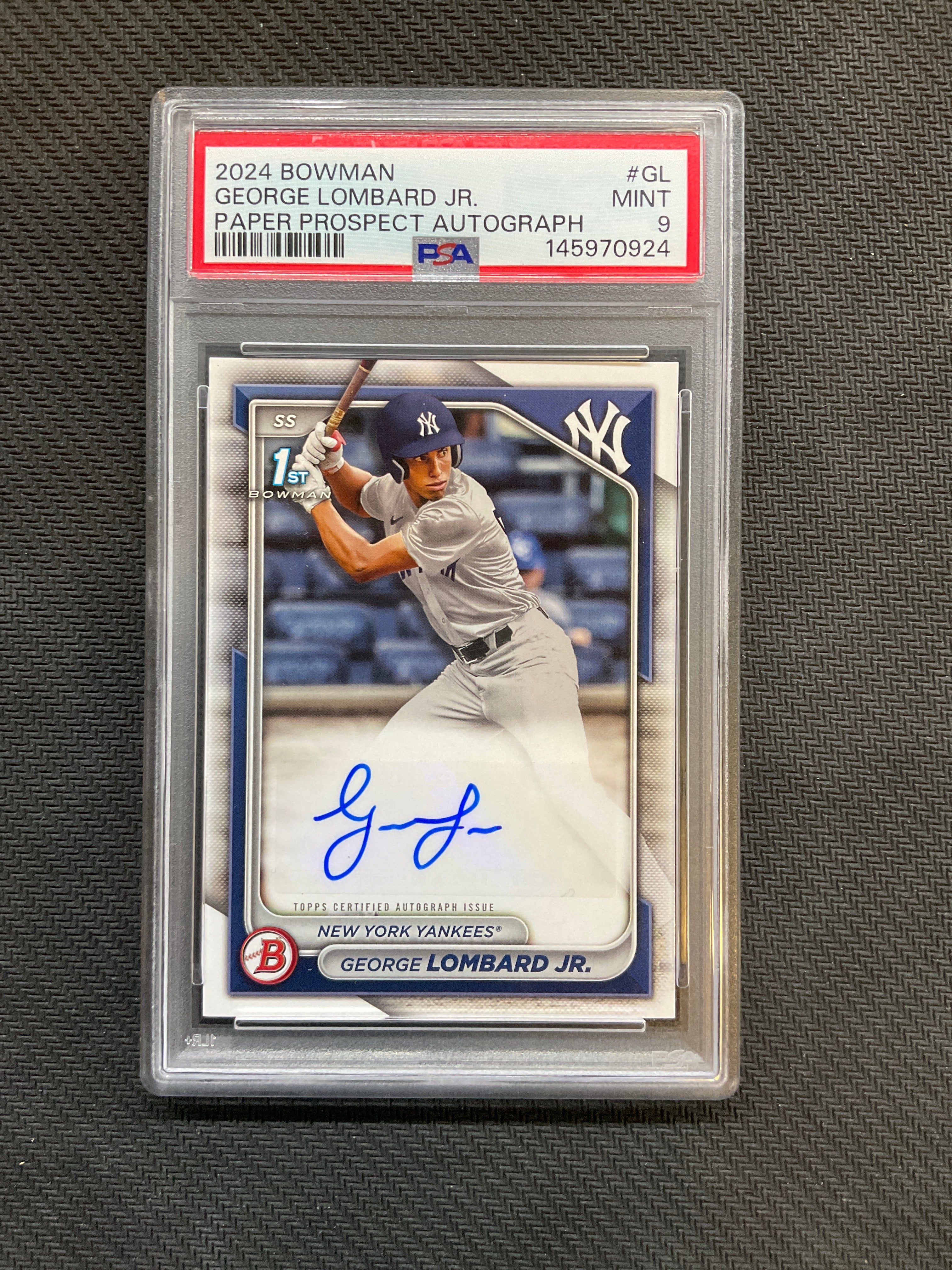 2024 Bowman George Lombard Jr. Rookie Auto PSA 9 Yankees