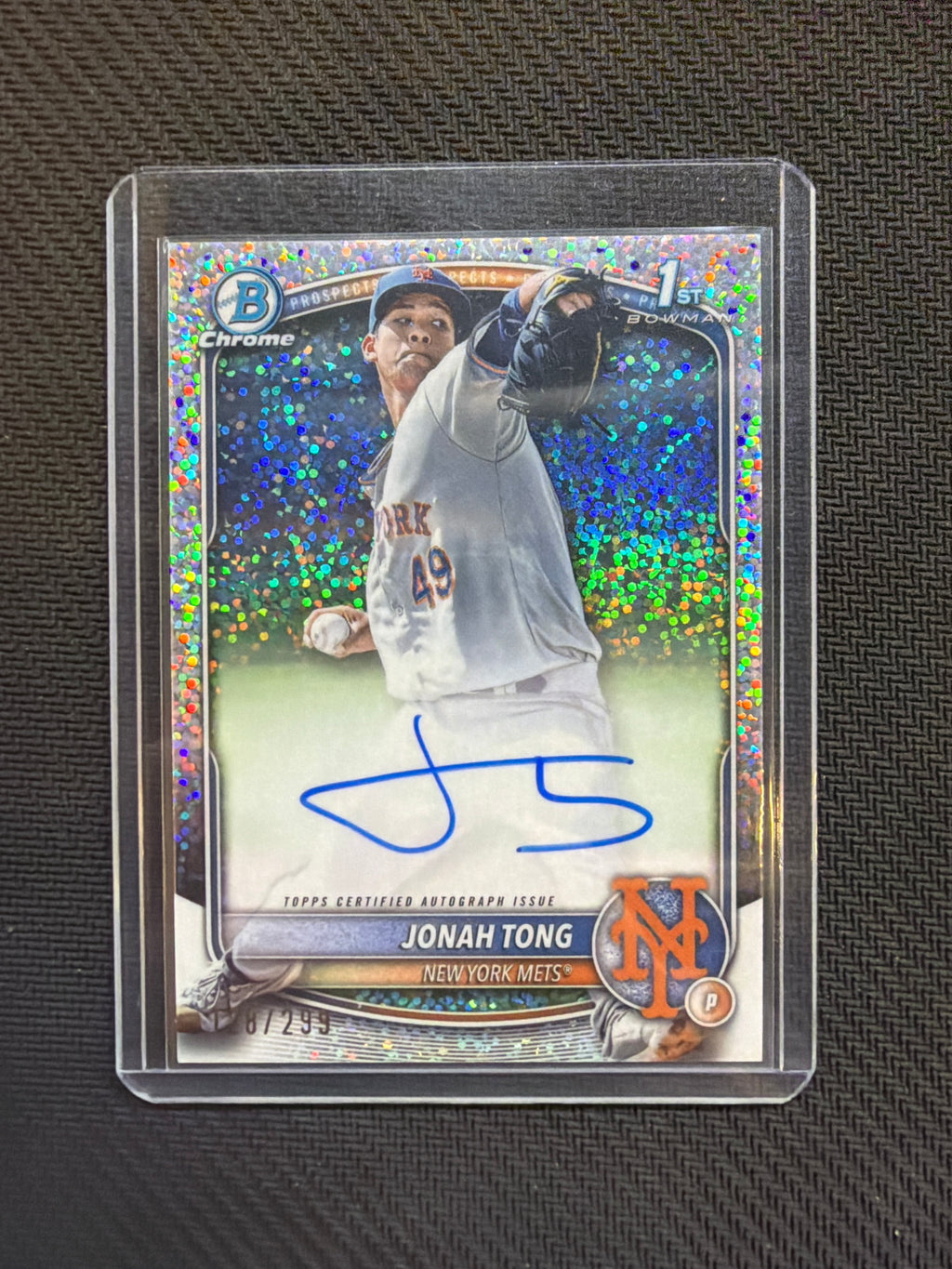 2025 Bowman Chrome Jonah Tong 1st Auto Speckle /299