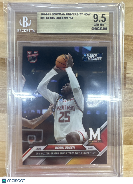 2024-25 Bowman Now #98 Derik Queen BGS 9.5