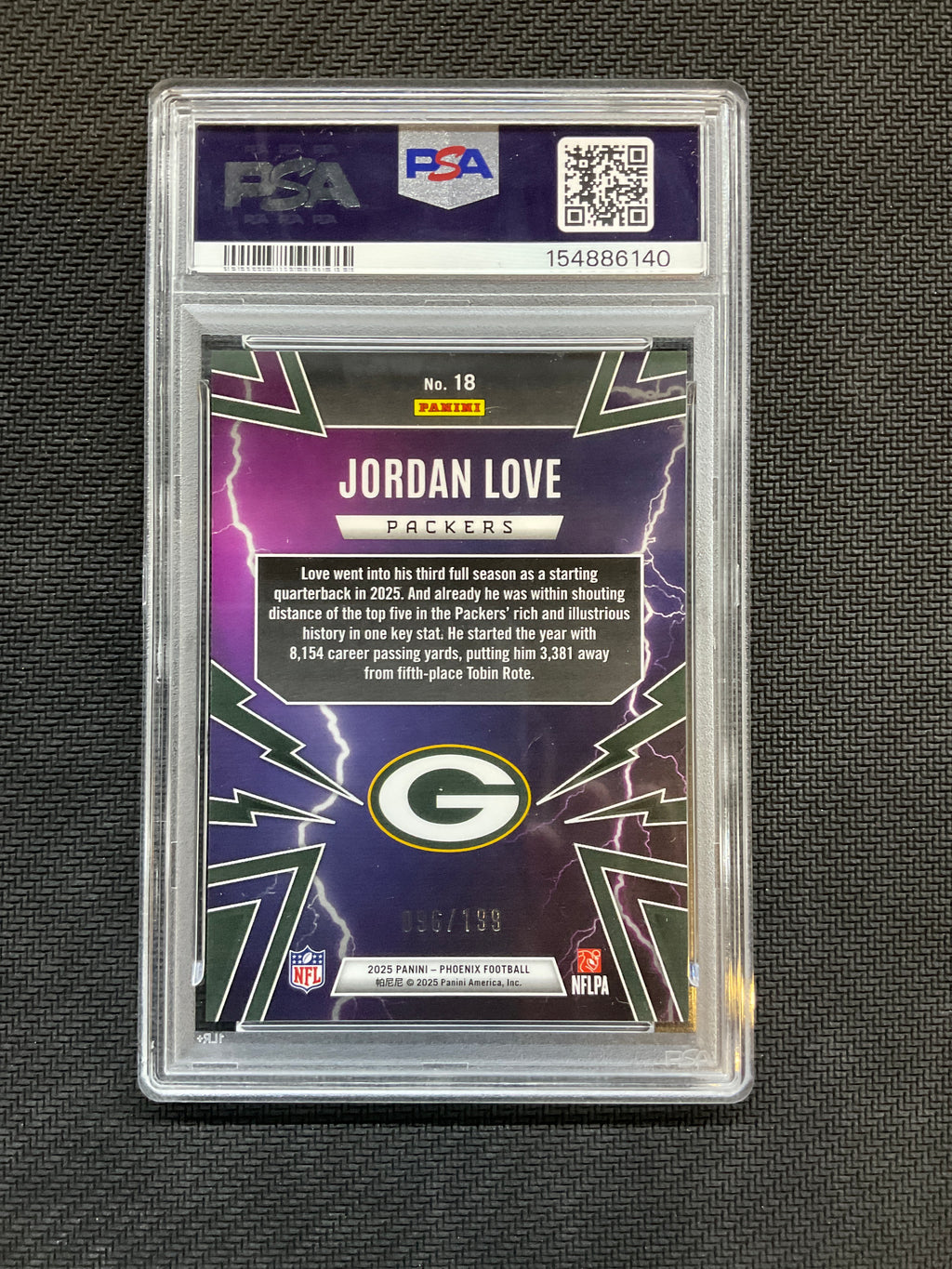 2025 Phoenix Jordan Love Thunderbirds Blue /199 PSA 9