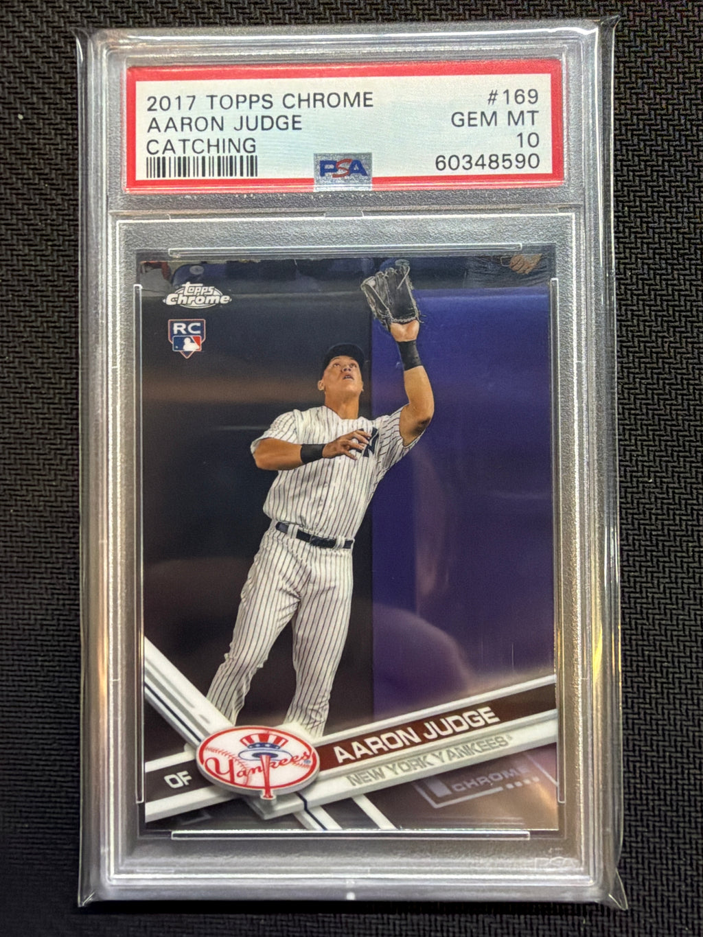 2017 Topps Chrome Aaron Judge Catching Rookie #169 PSA 10 Yankees 5590