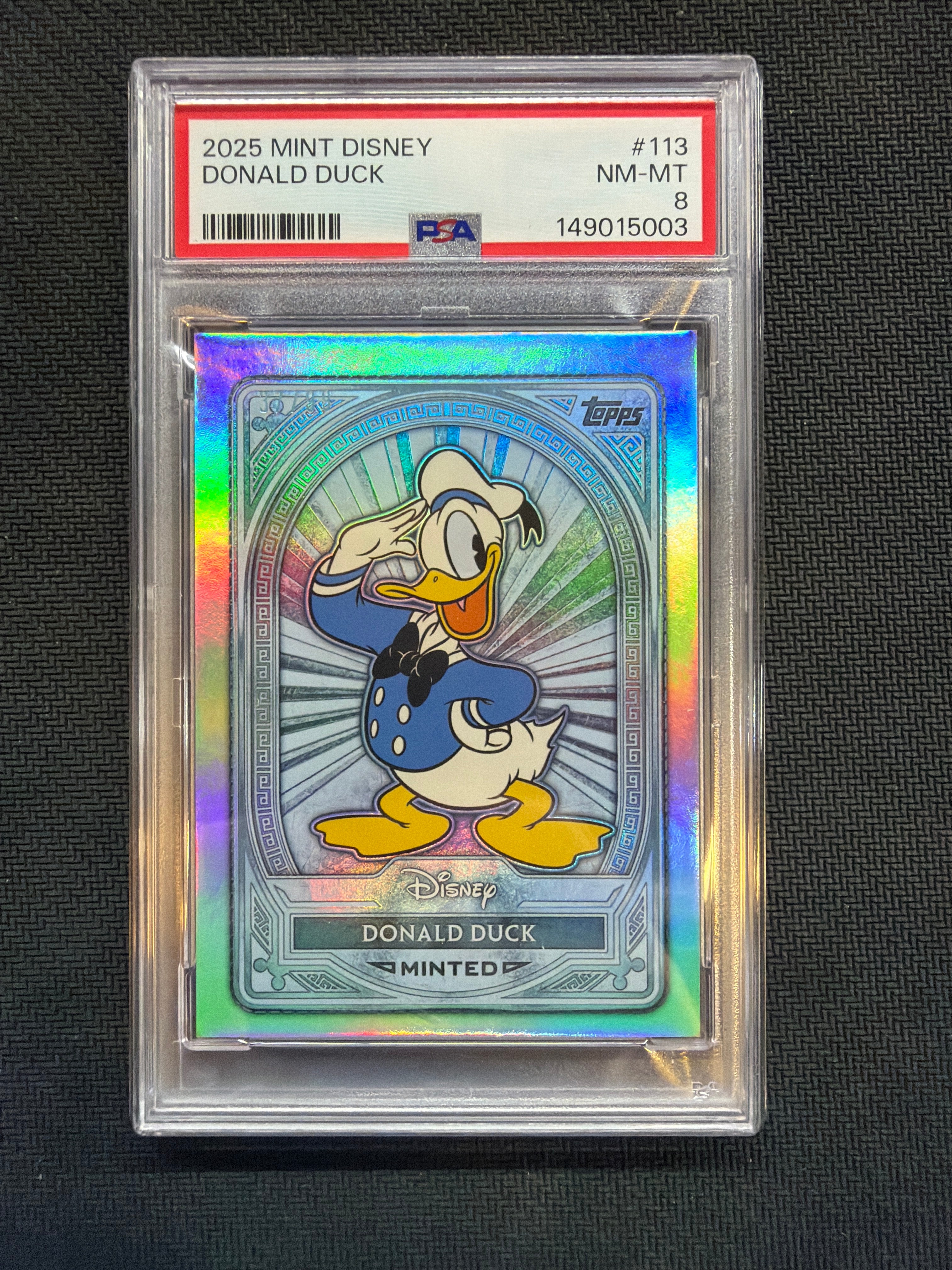 2025 Topps Disney Mint Donald duck /99 PSA 8